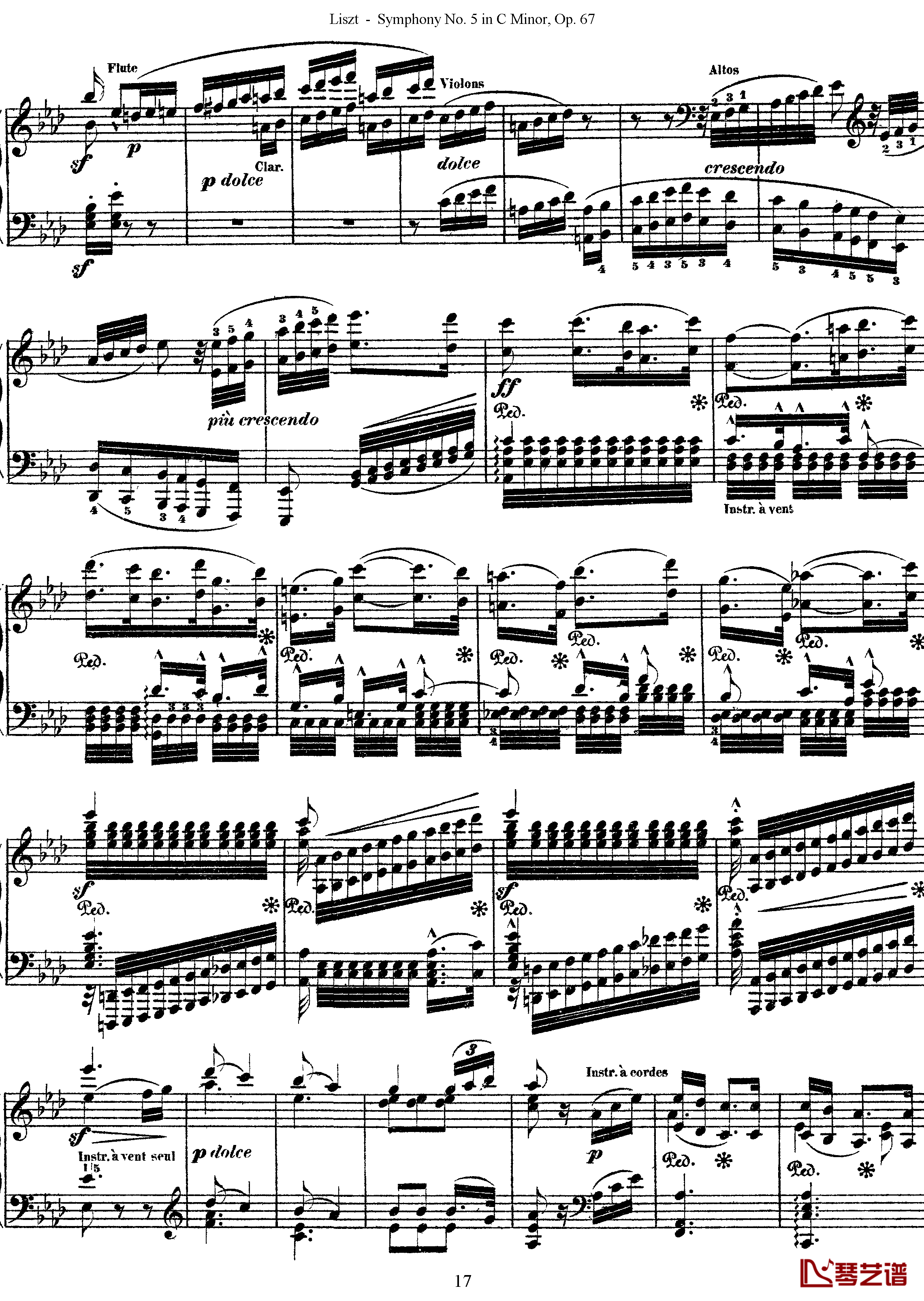 第五交响乐的钢琴曲钢琴谱-李斯特-李斯特改编自贝多芬17