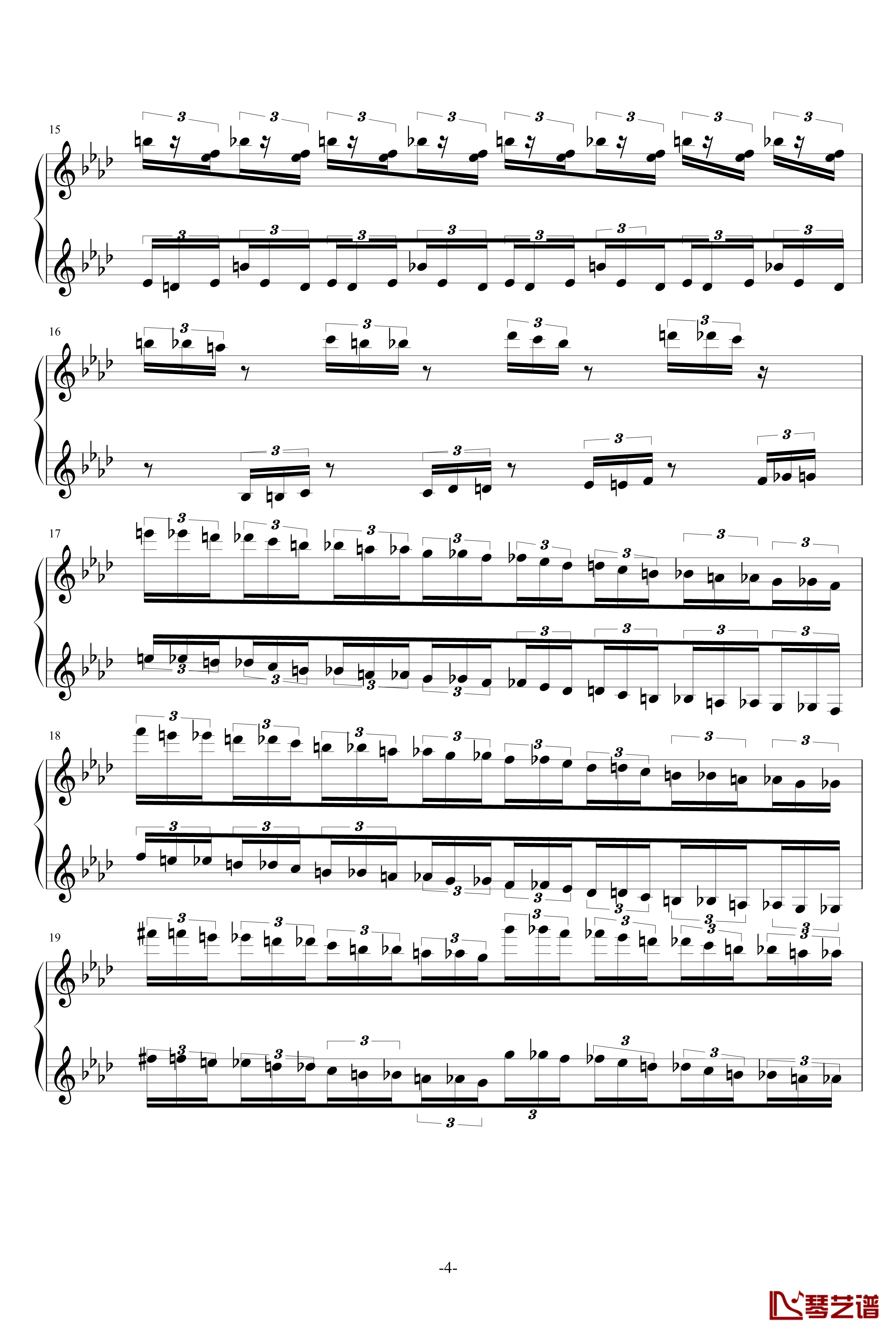 半音阶神经病练习曲钢琴谱-FangDong4