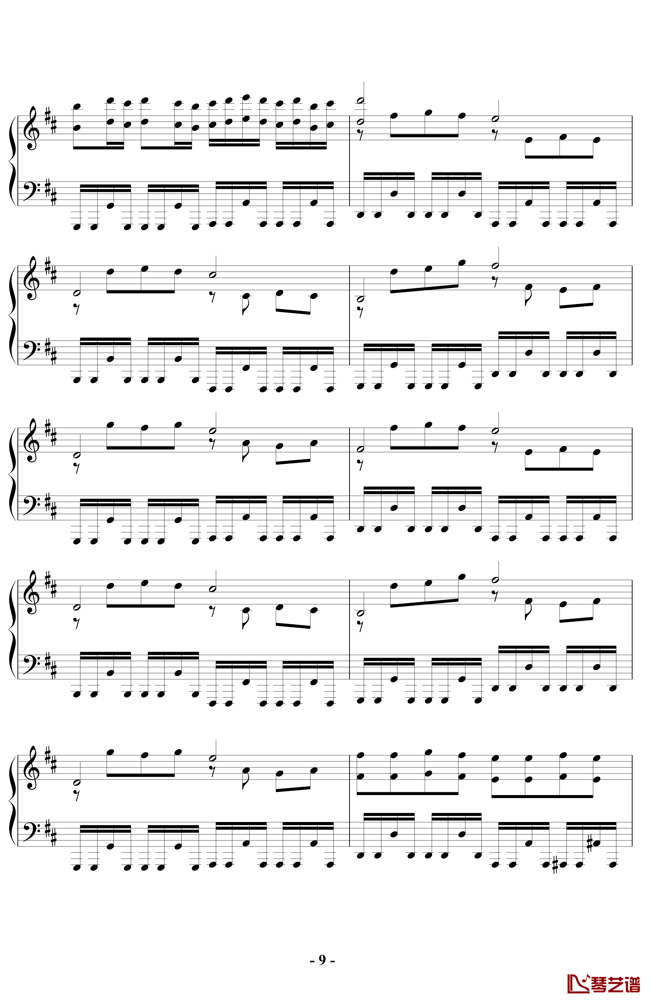 卡农钢琴谱-钢琴摇滚标准版-帕赫贝尔-Pachelbel9