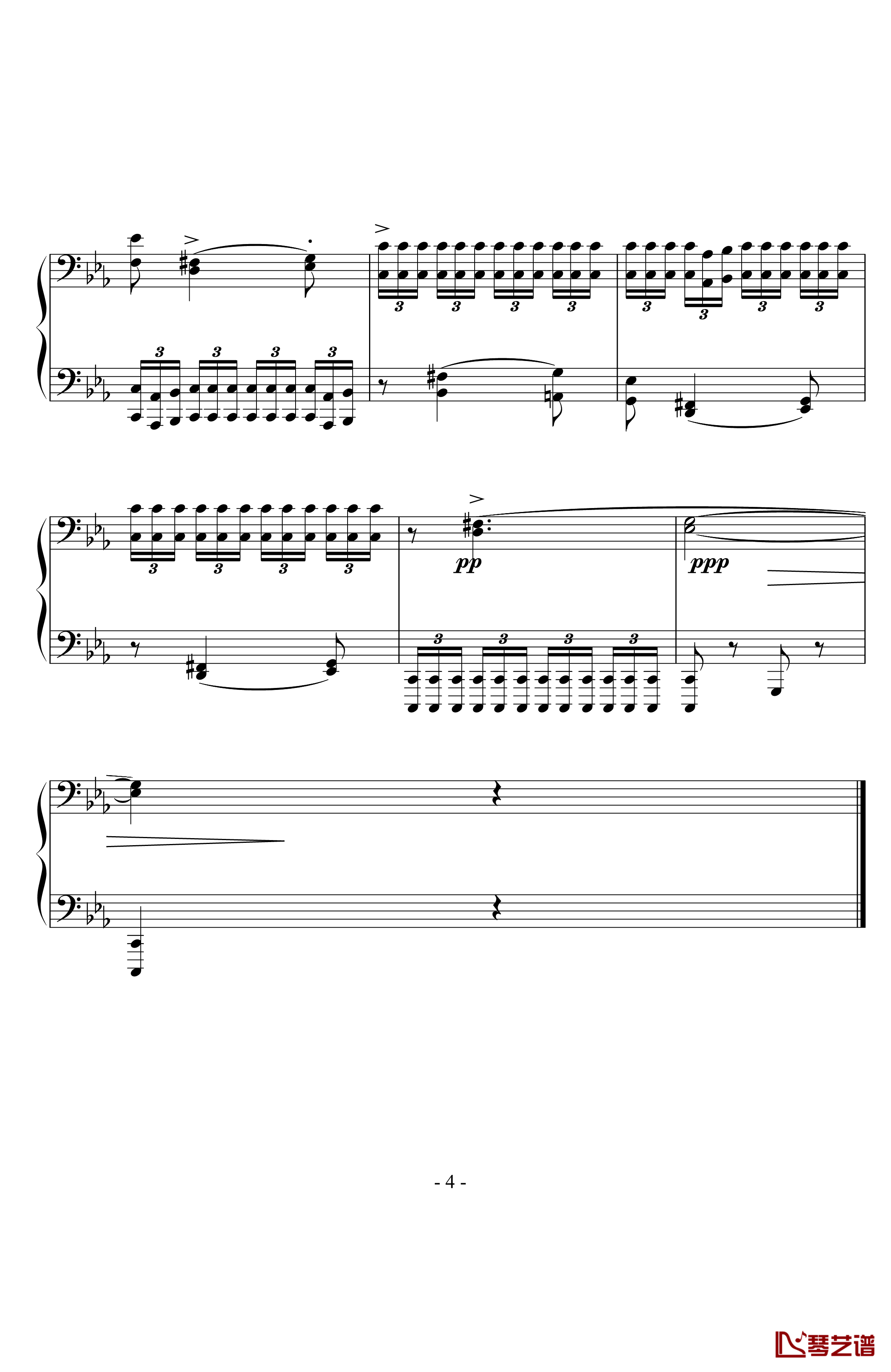 八度练习曲钢琴谱-十级类技巧性练习曲-卡本良斯基4