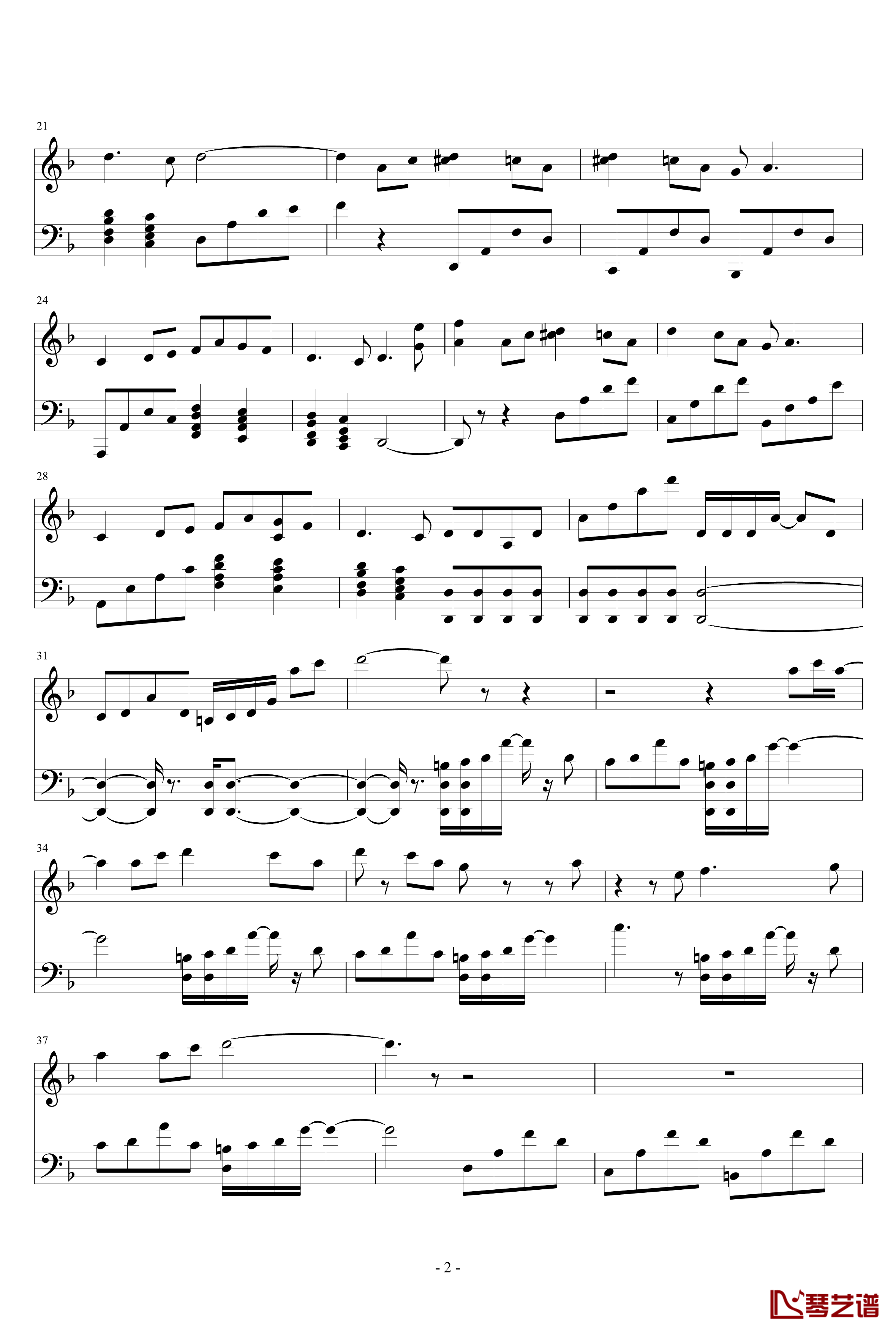 迷雾水珠钢琴谱-自编版-世界名曲2