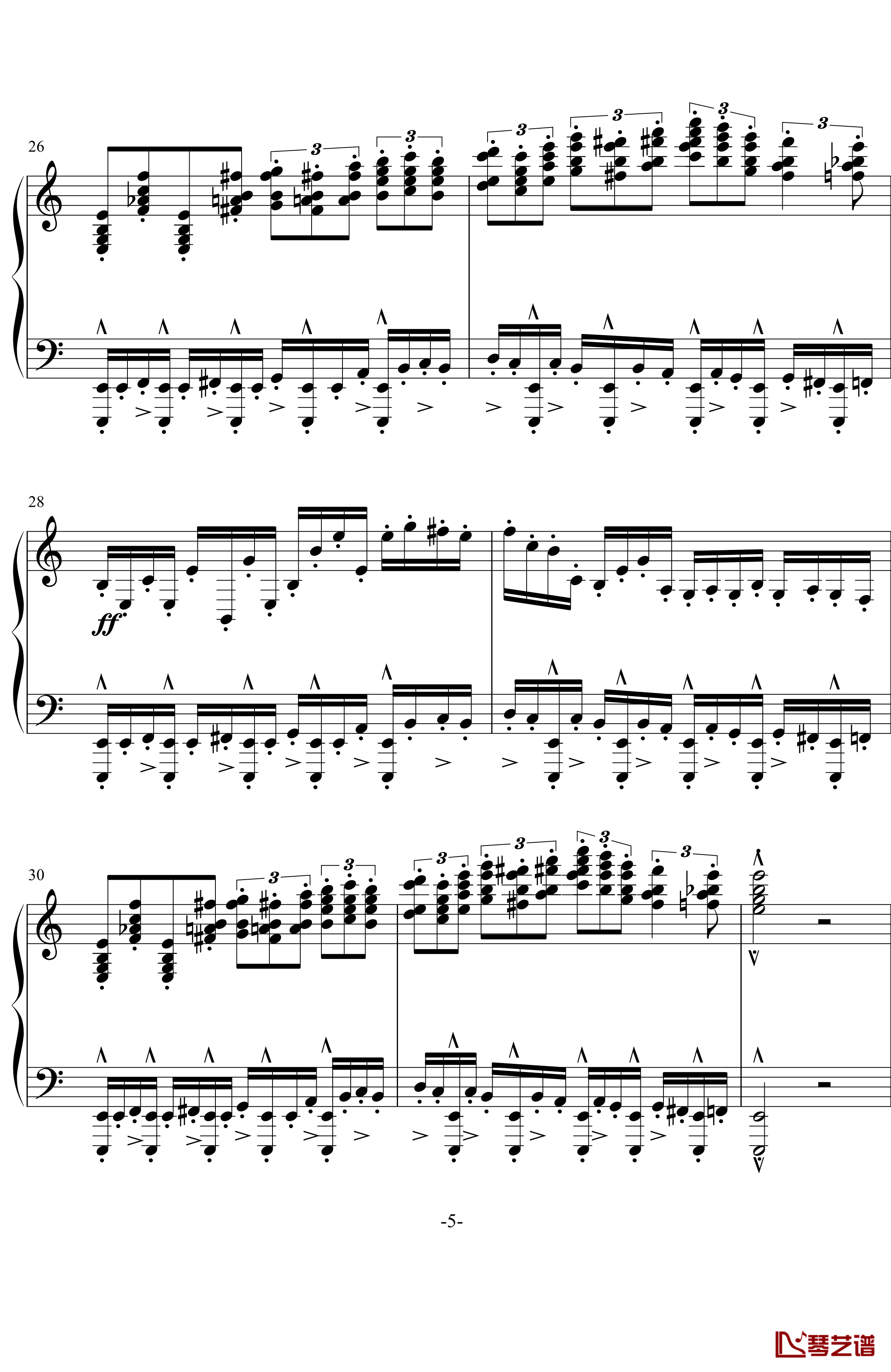 龙卷风钢琴谱-超级练习曲-wang5549034415
