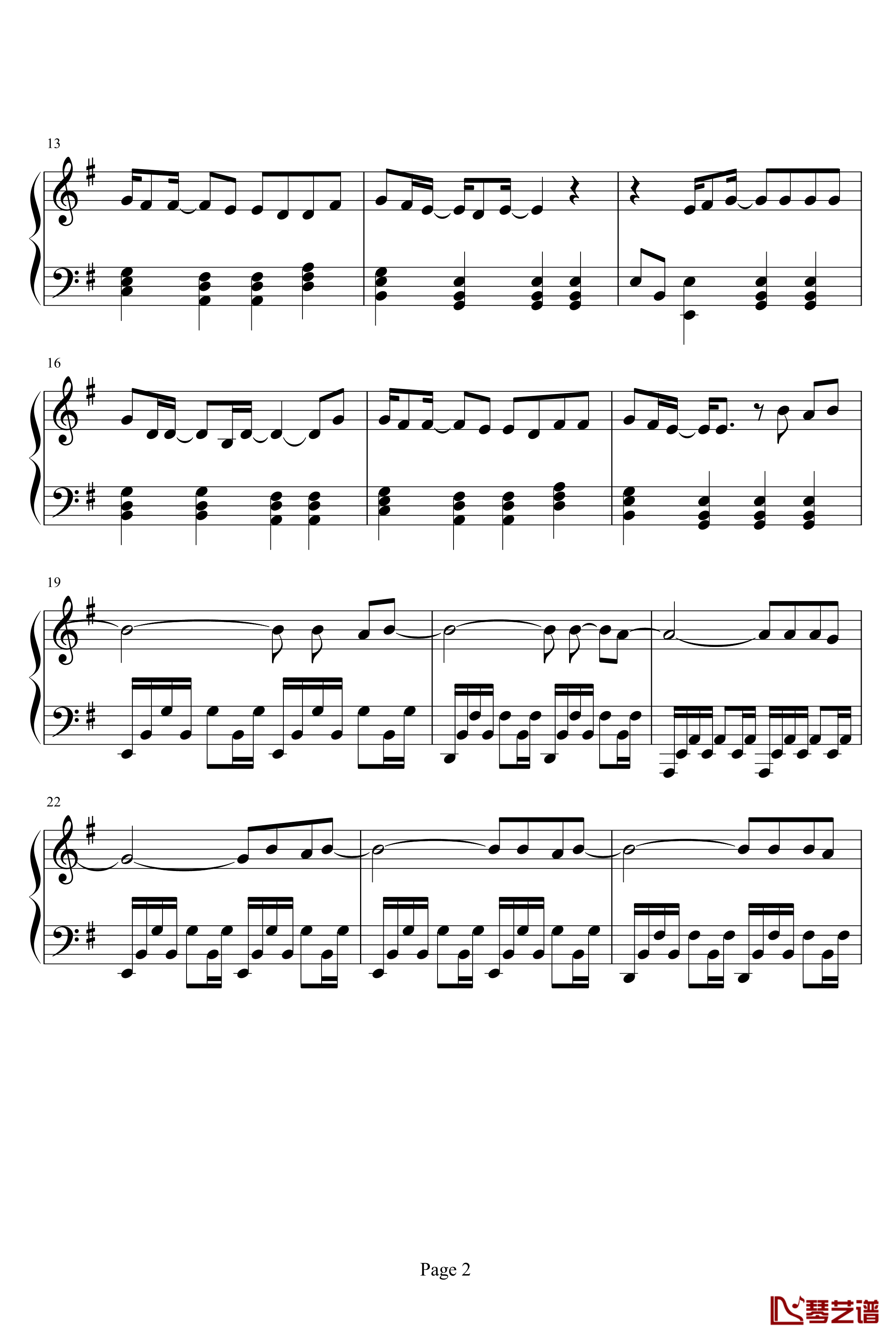 白色裂痕钢琴谱-周杰伦2