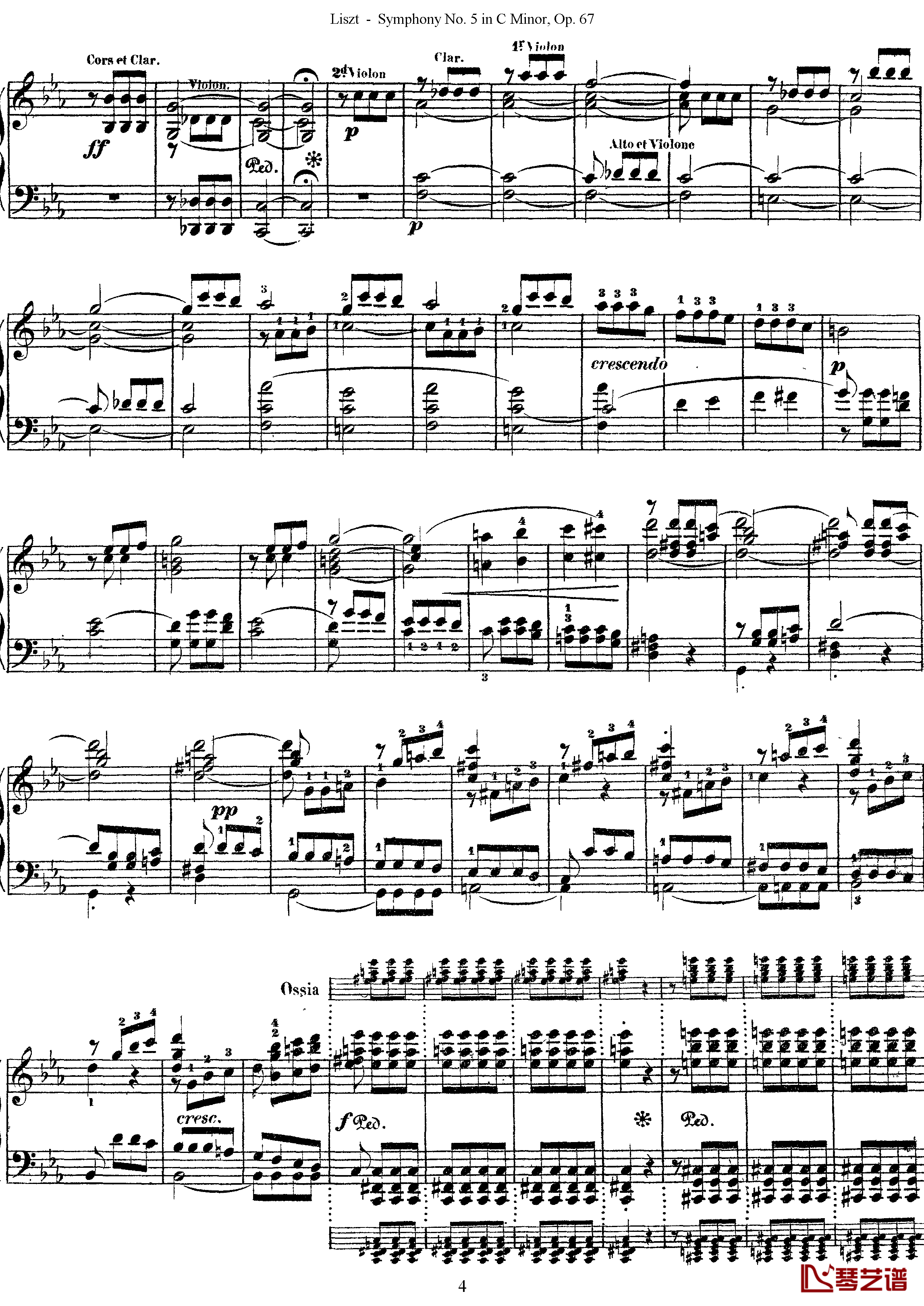 第五交响乐的钢琴曲钢琴谱-李斯特-李斯特改编自贝多芬4