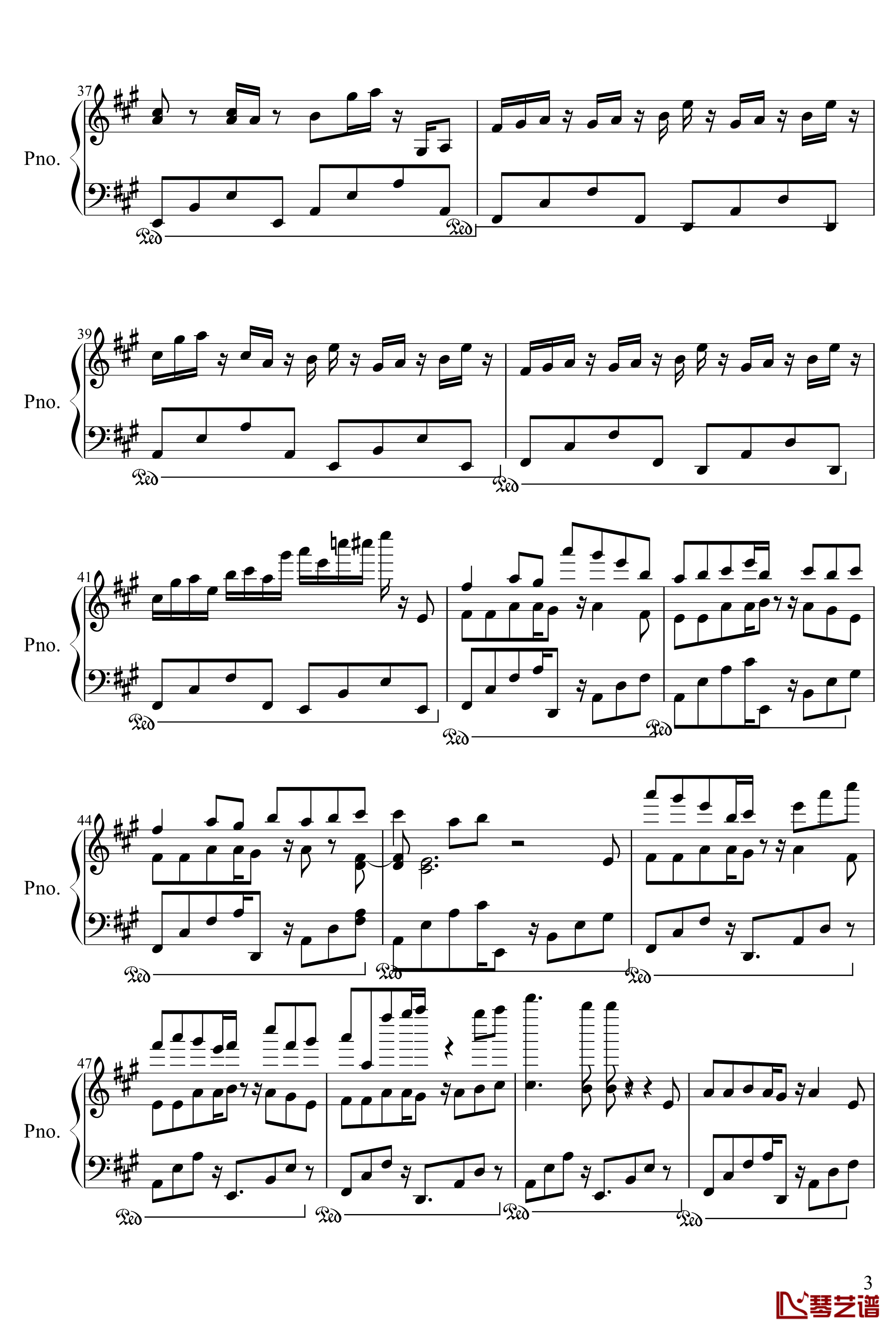 戀率方程式钢琴谱-初音-初音未來3