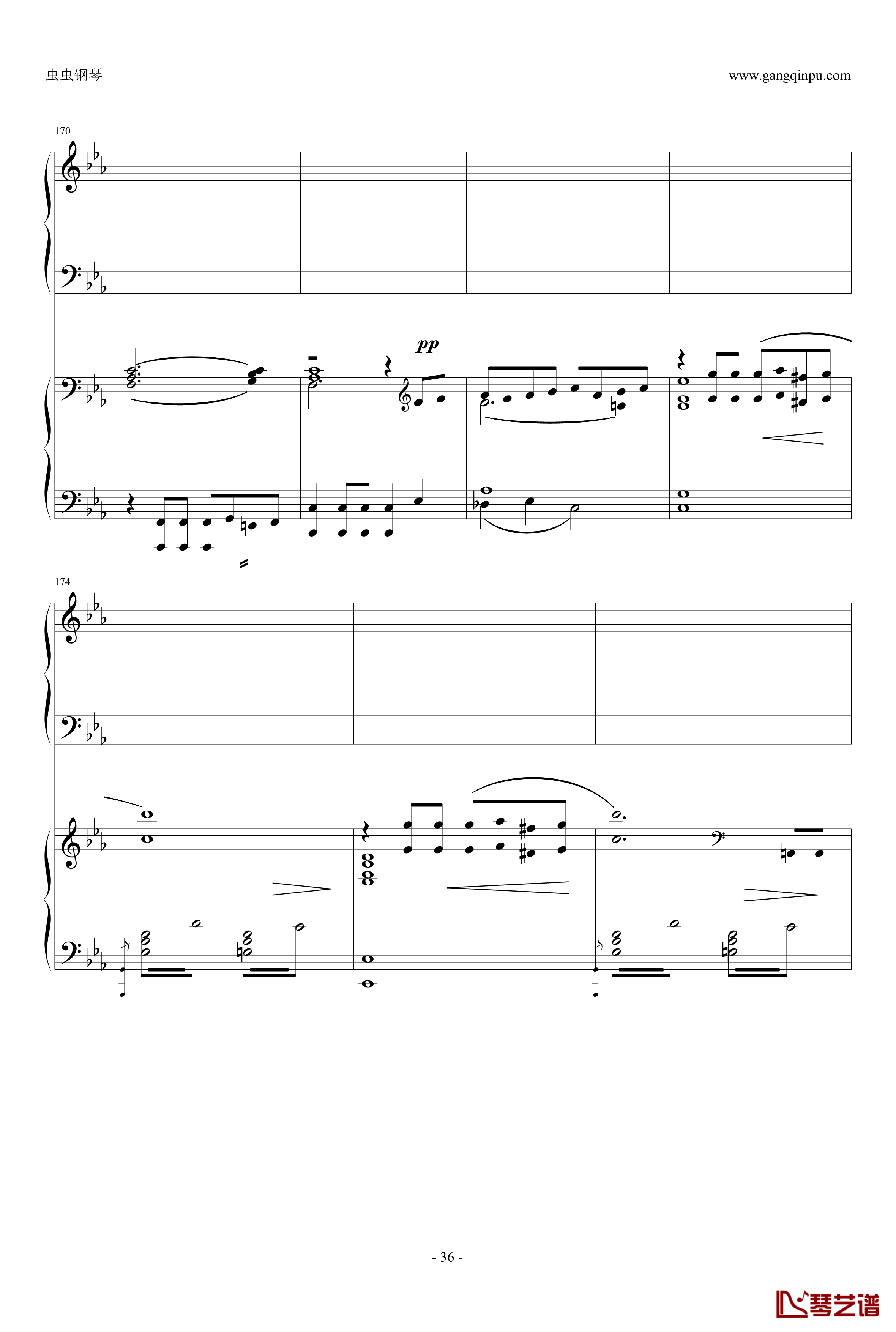 c小调第2钢琴协奏曲钢琴谱-拉赫马尼若夫36