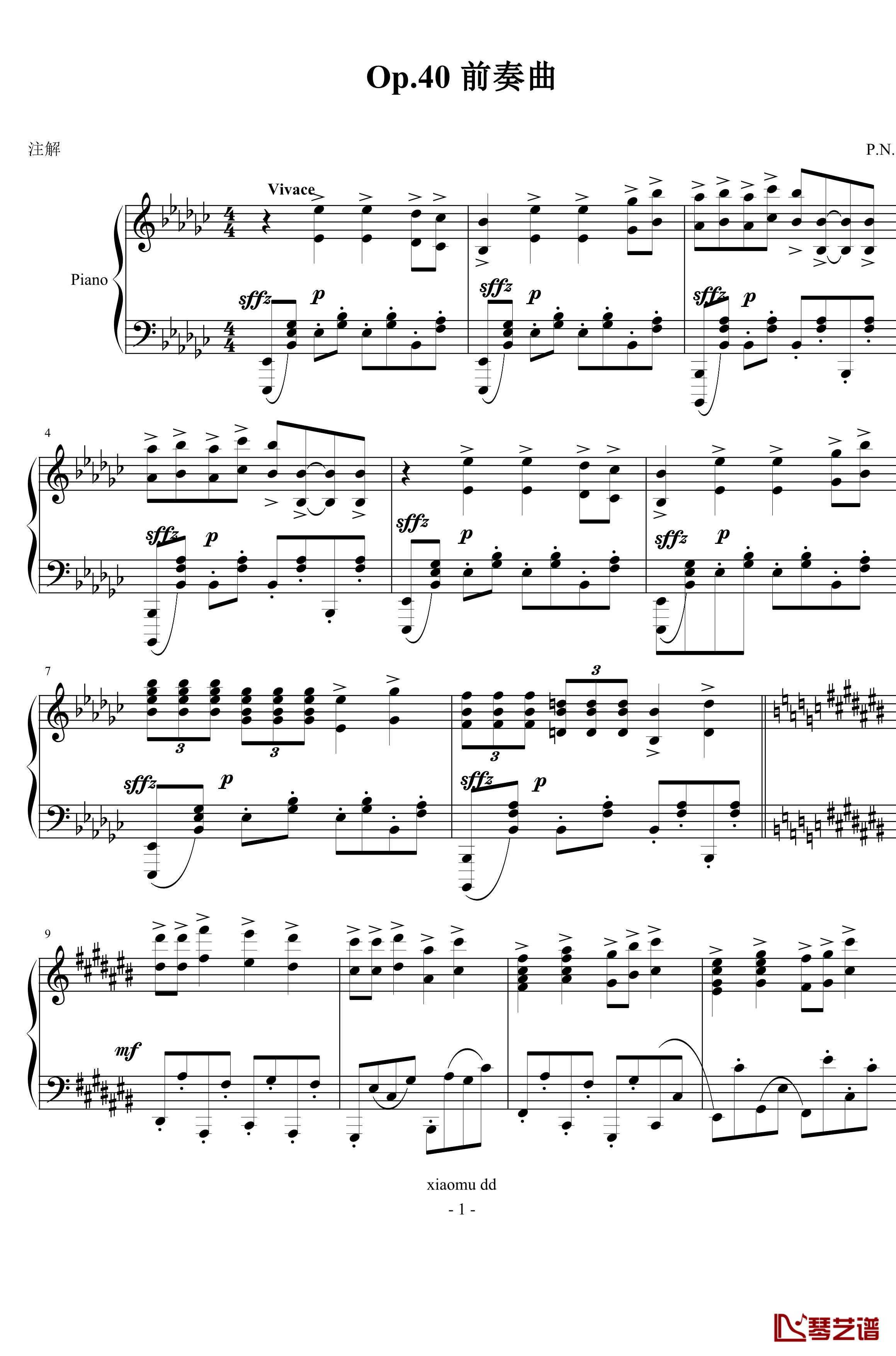 Op.40钢琴谱-前奏曲-人格分裂1
