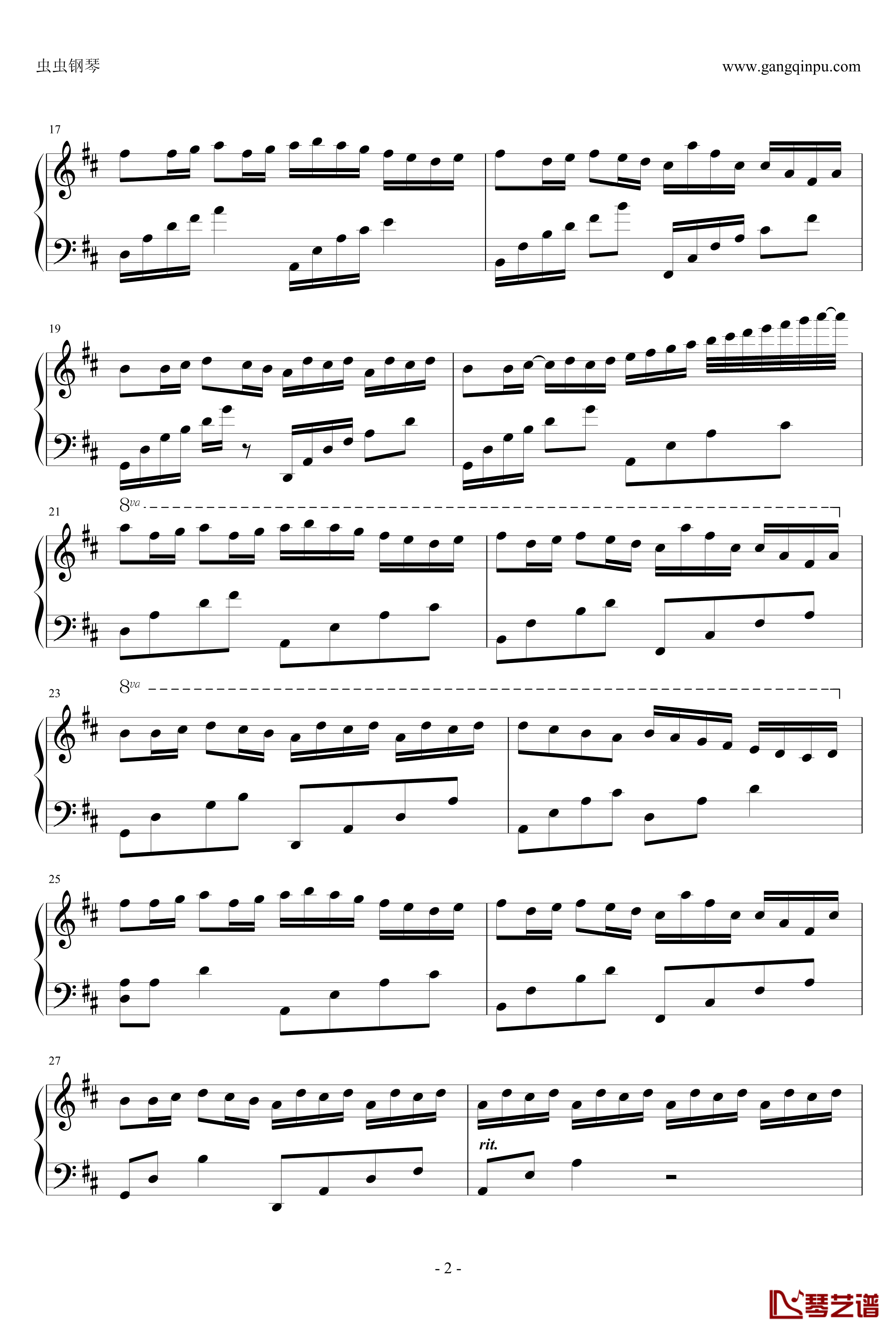 卡农钢琴谱-帕赫贝尔-Pachelbel2