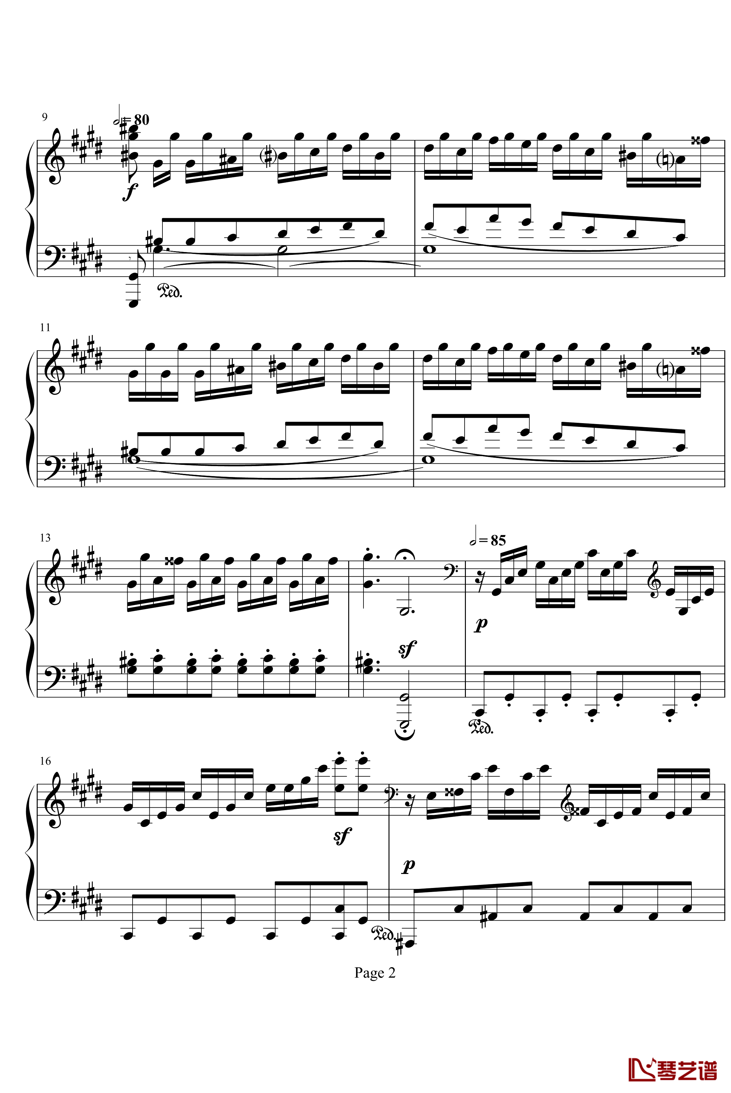月光第三乐章钢琴谱-贝多芬2