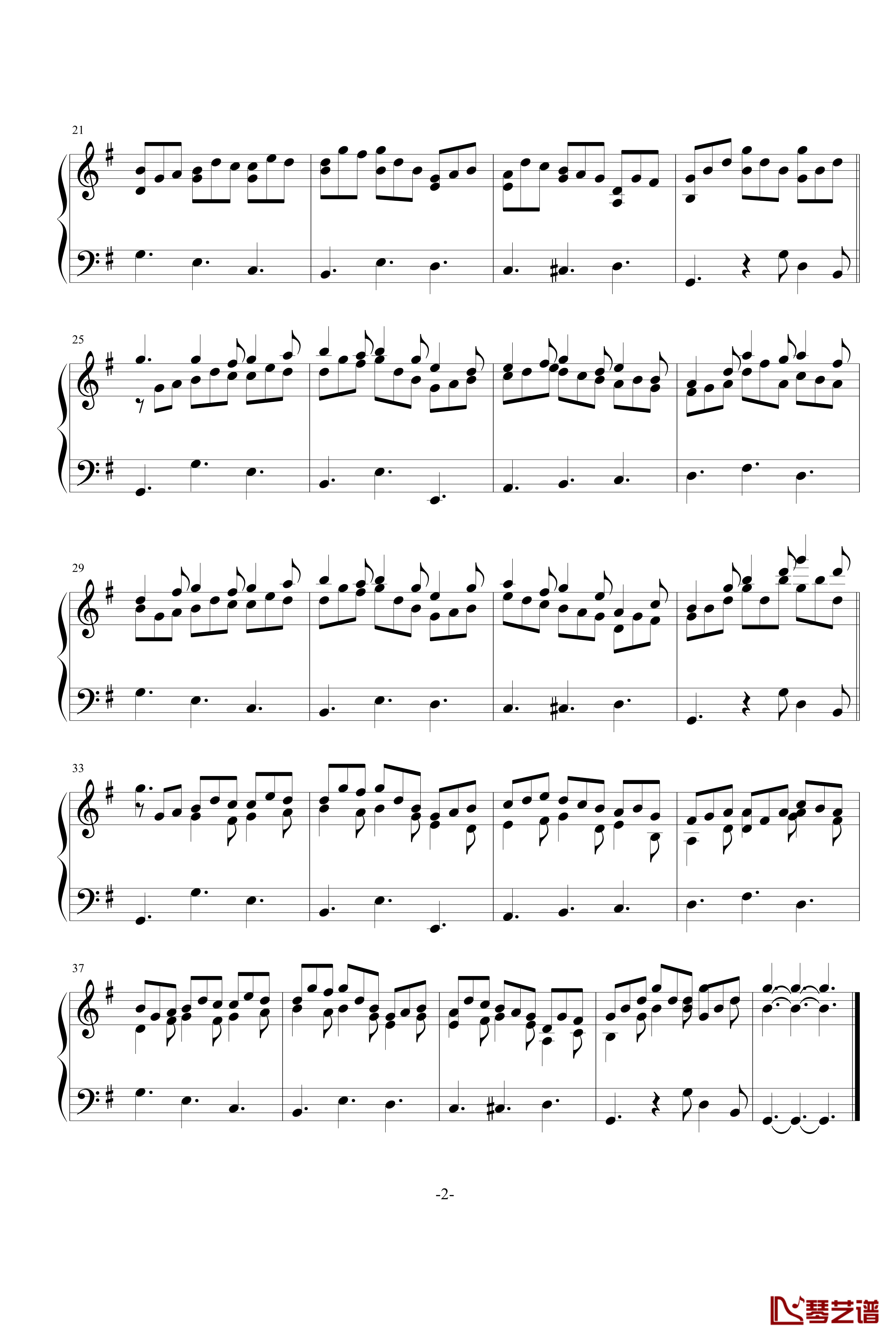 来自BWV147的一小段钢琴谱-巴赫-P.E.Bach2