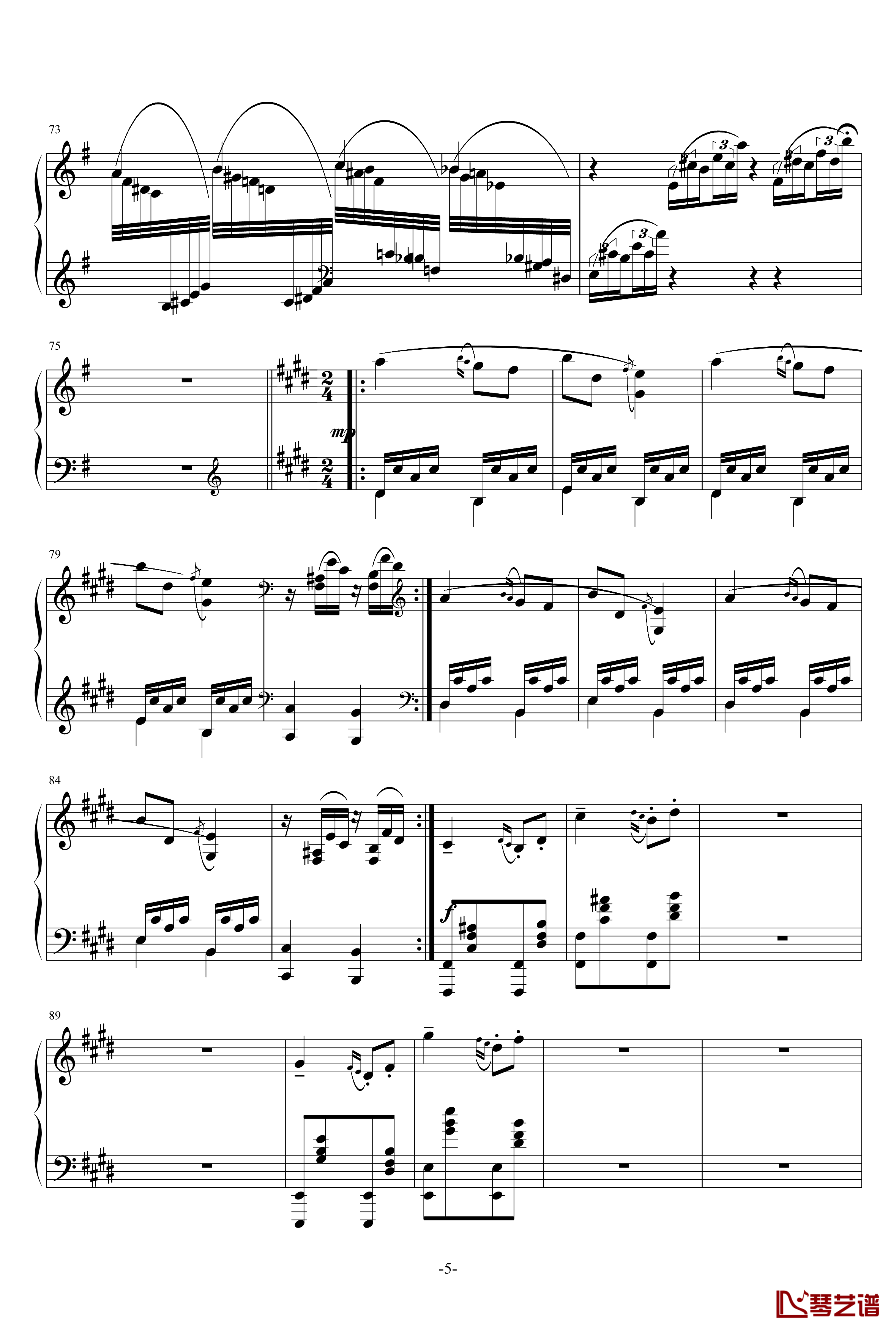 小温狂想曲 3钢琴谱—具有匈牙利狂想曲风格的一曲。—我的代表作-一个球5