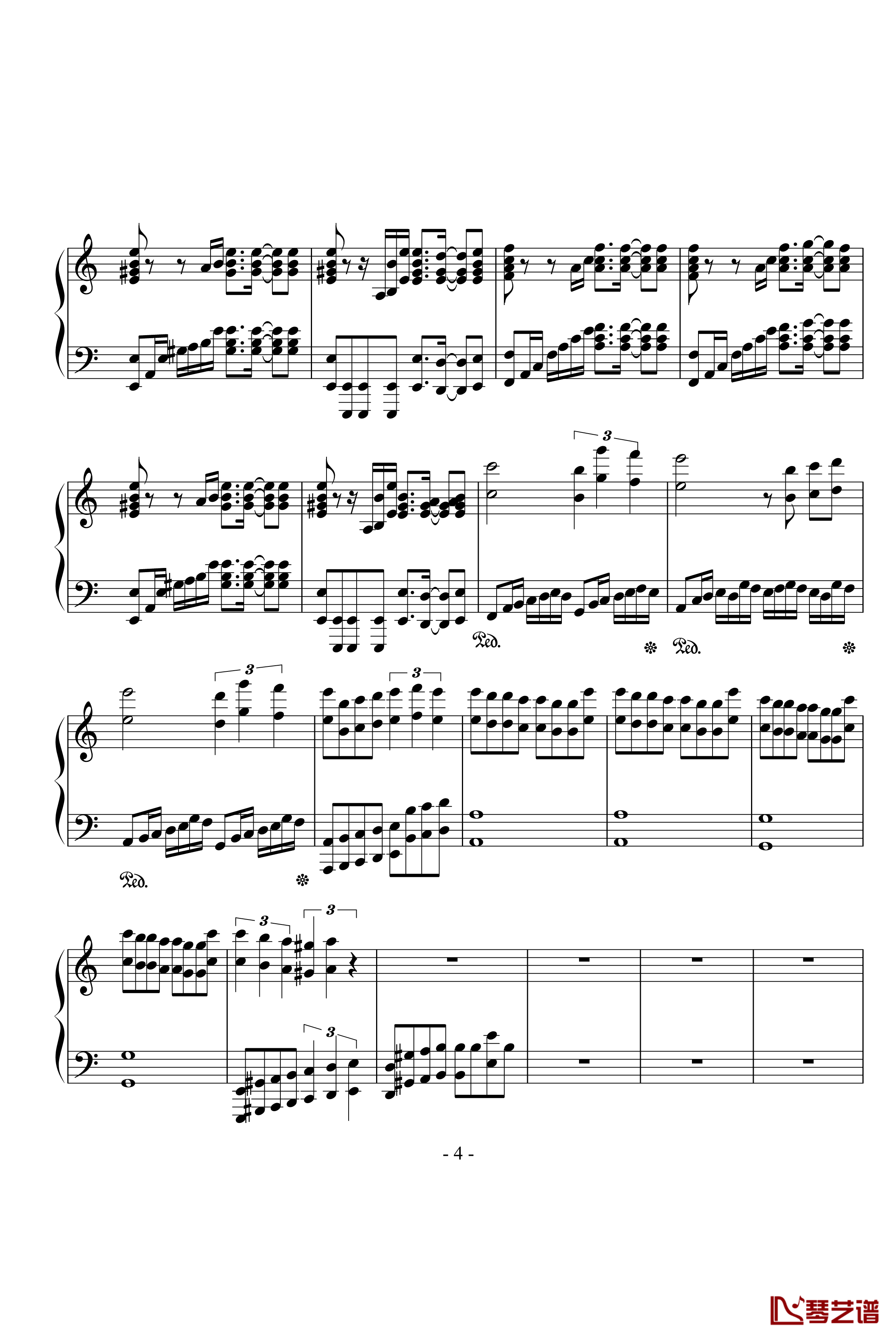 亡灵钢琴钢琴谱-不完整版本-影视4