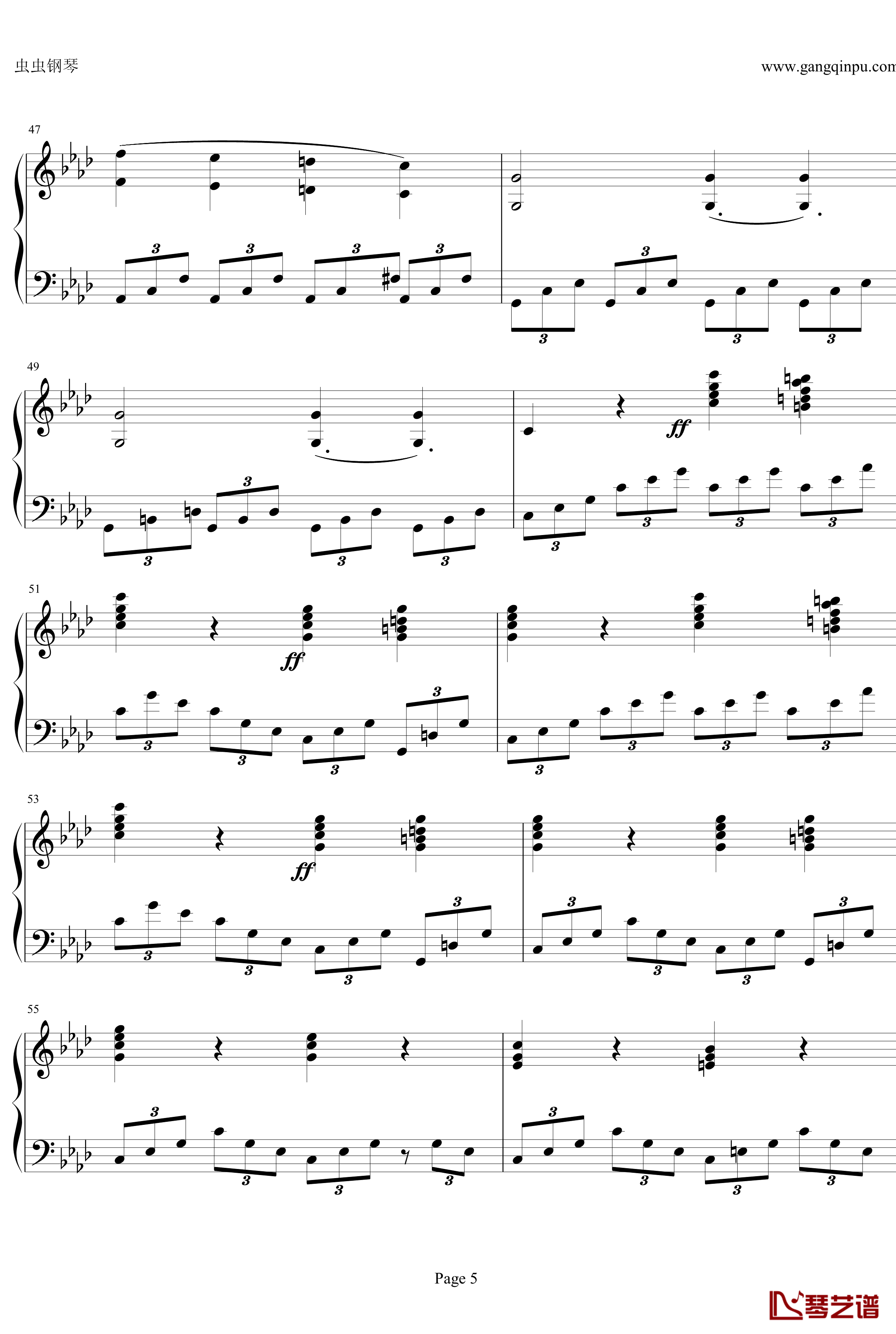 贝多芬第一钢琴奏鸣曲钢琴谱-作品2，第一号-贝多芬-beethoven5
