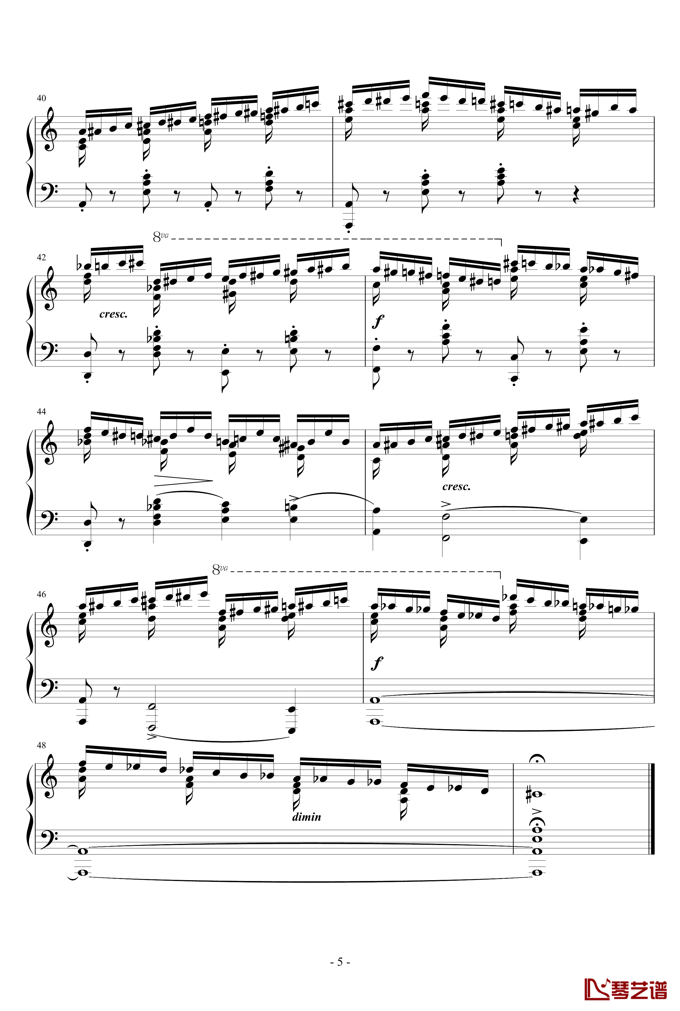 Etude OP.10 No.2钢琴谱-肖邦练习曲-chopin5