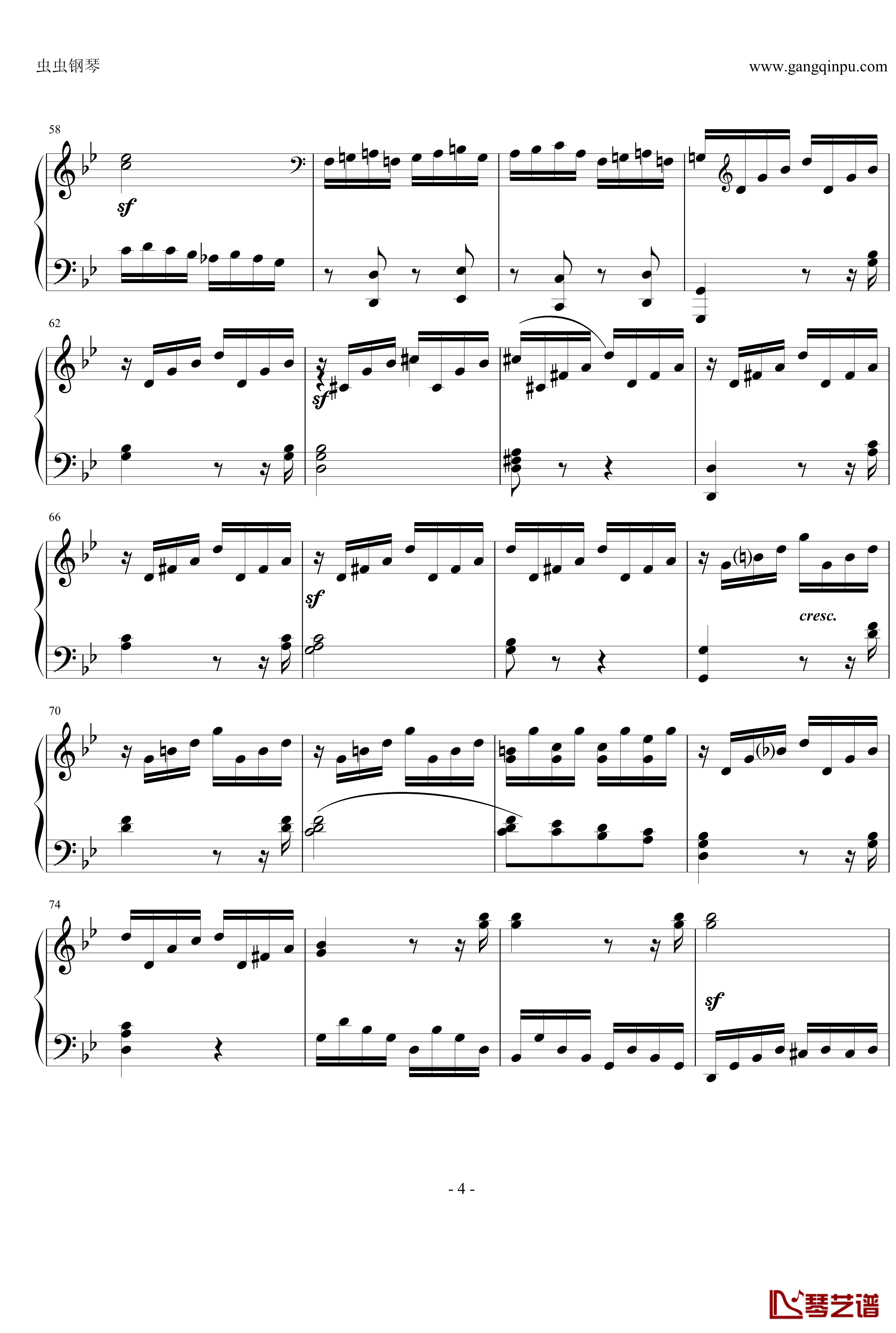 热情奏鸣曲钢琴谱-第三乐章简化改编版-贝多芬-beethoven4