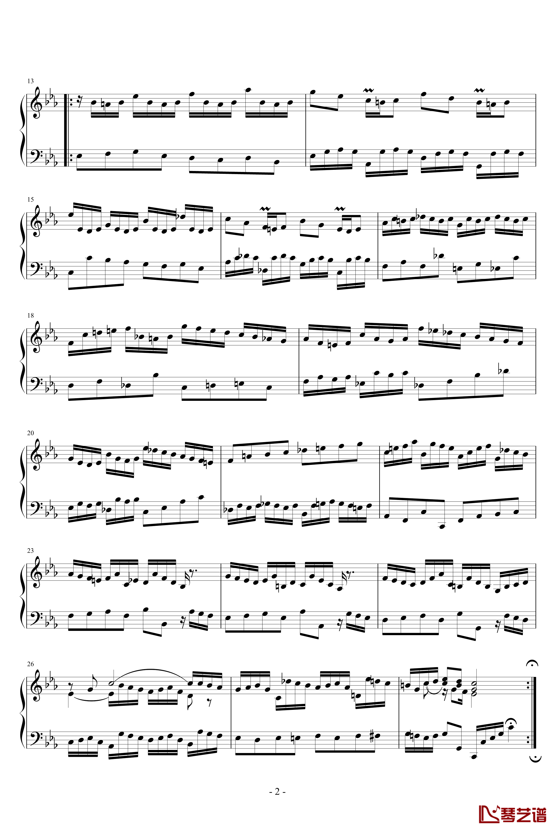c小调前奏曲与赋格钢琴谱-第二册-巴赫-P.E.Bach2