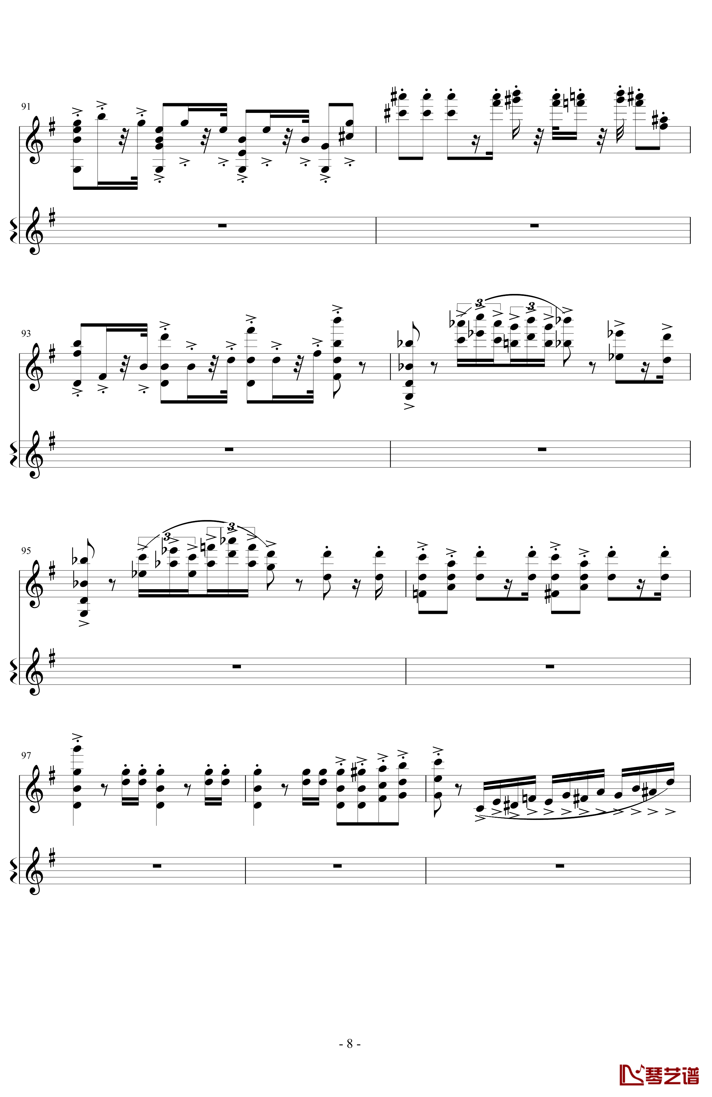 意大利国歌变奏曲钢琴谱-DXF8