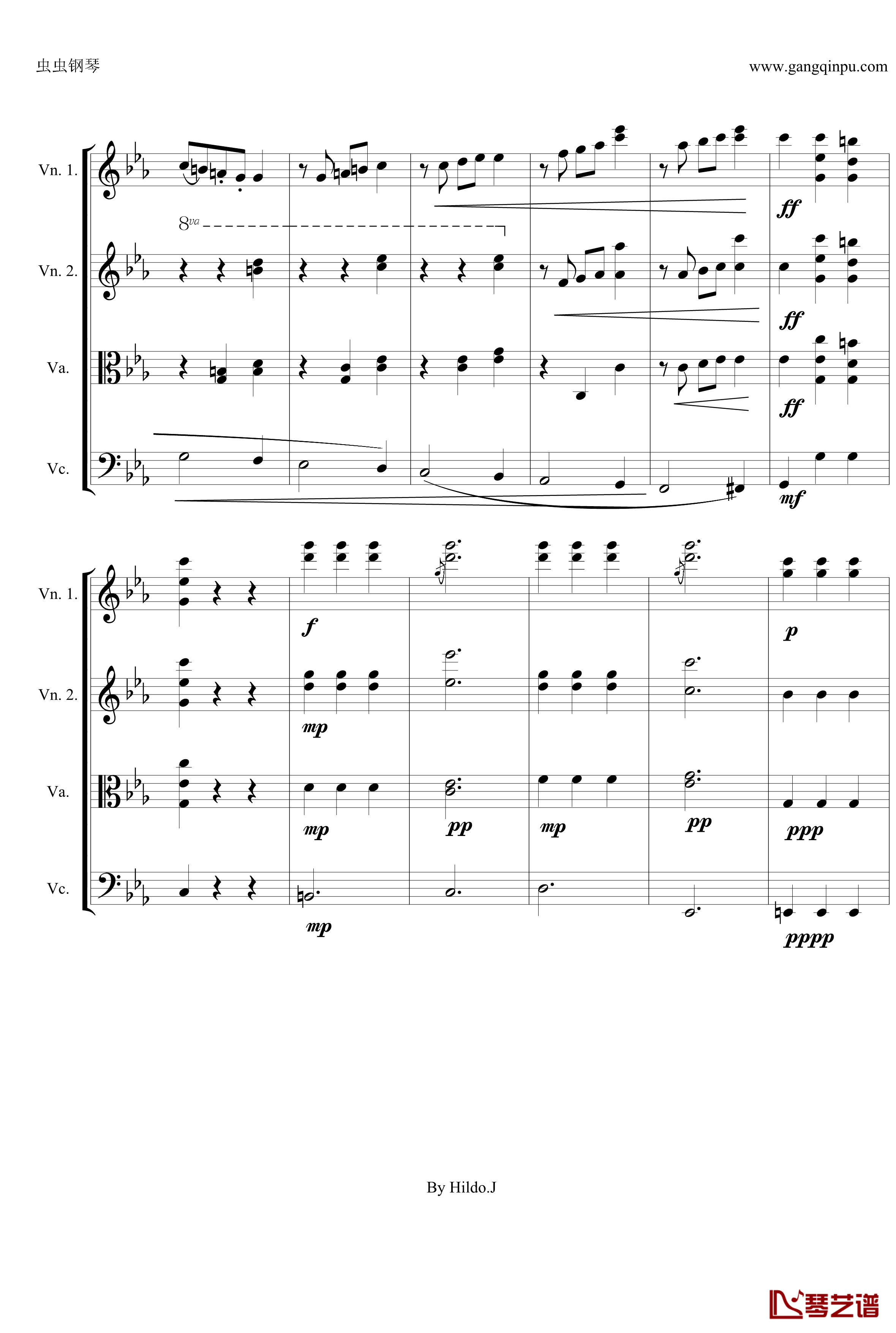 命运交响曲第三乐章钢琴谱-弦乐版-贝多芬-beethoven10