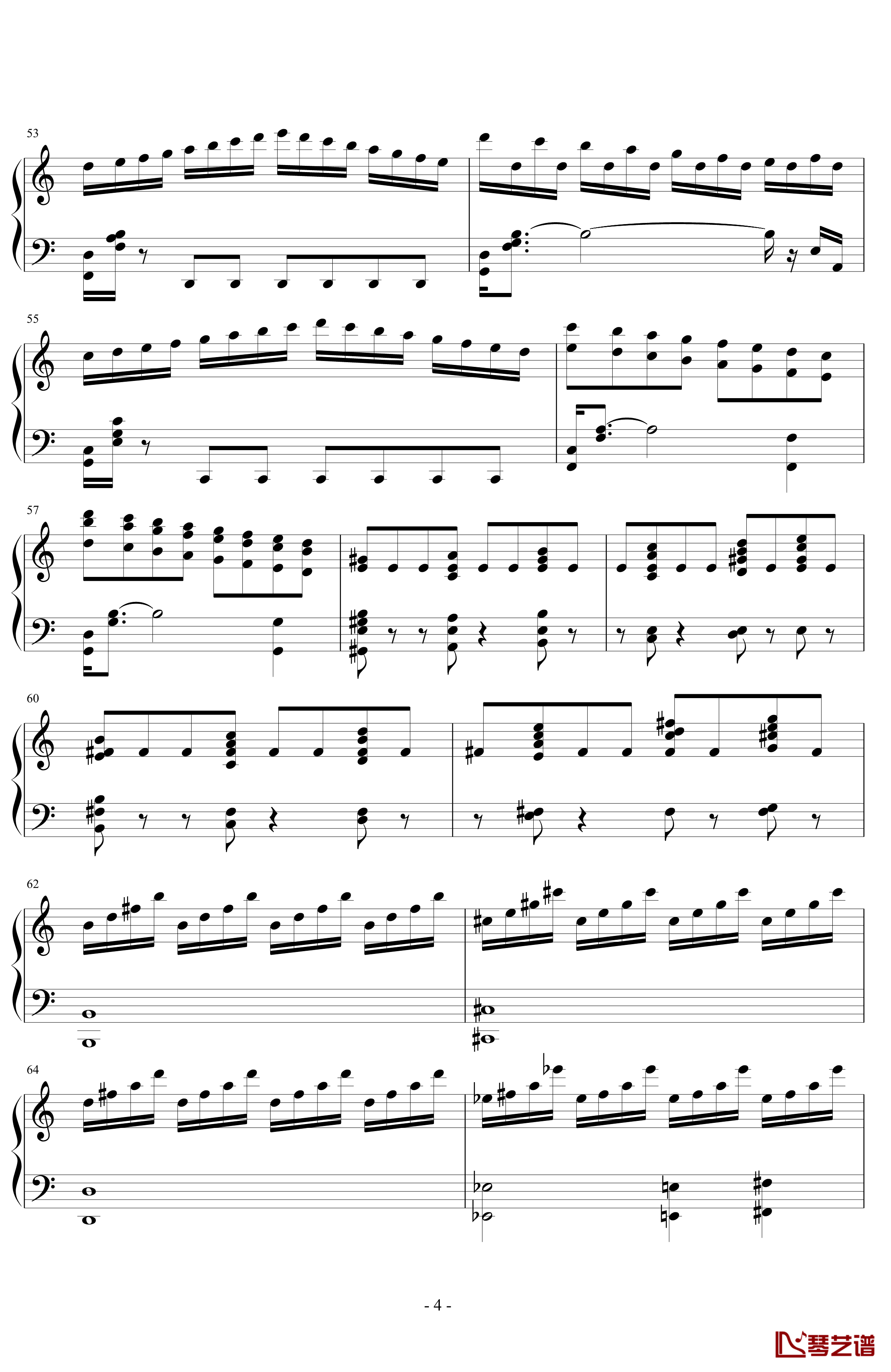 悲怆第三乐章钢琴谱-贝多芬4