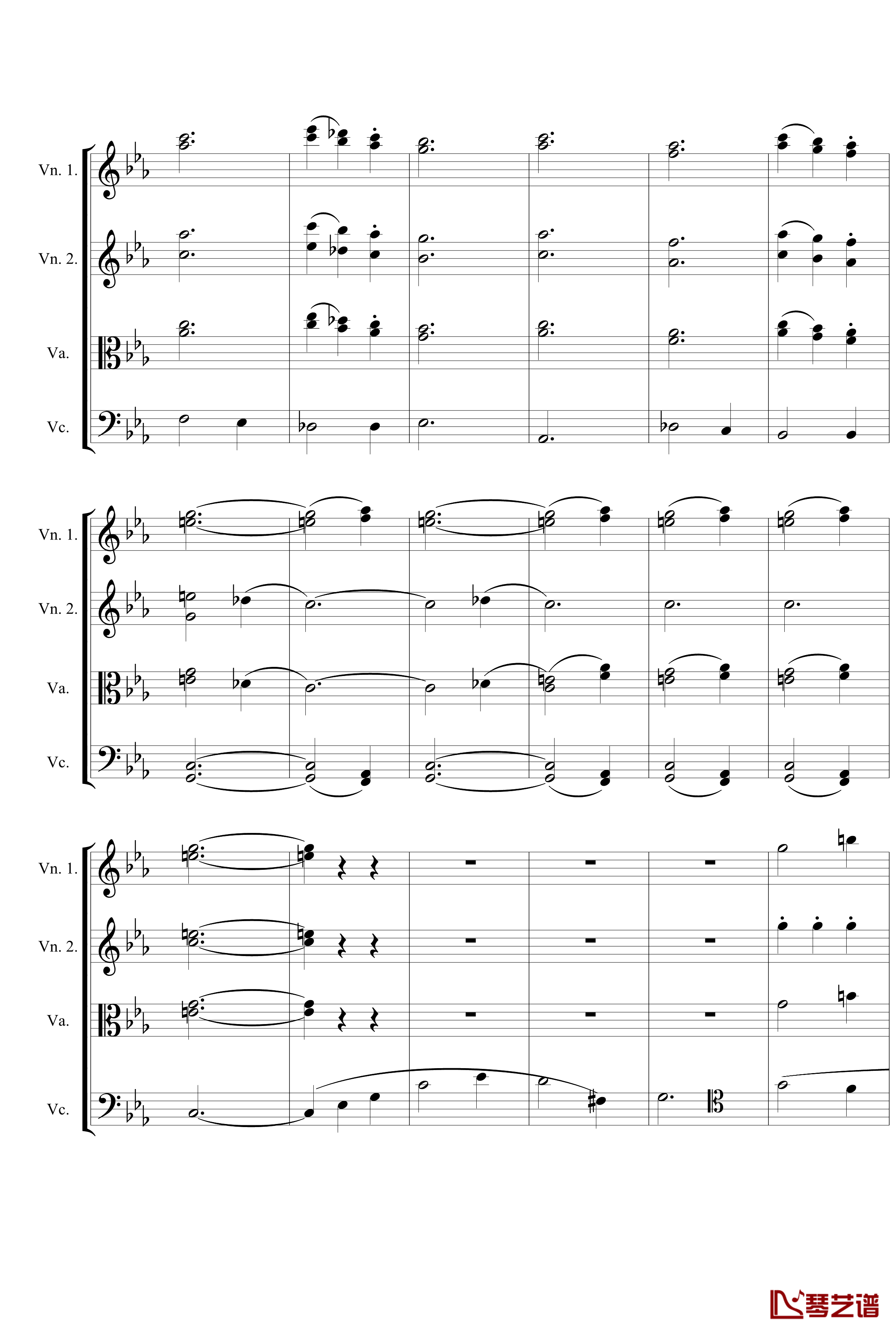 Symphony No.5 in C Minor 3rd钢琴谱-String quartet-贝多芬-beethoven7