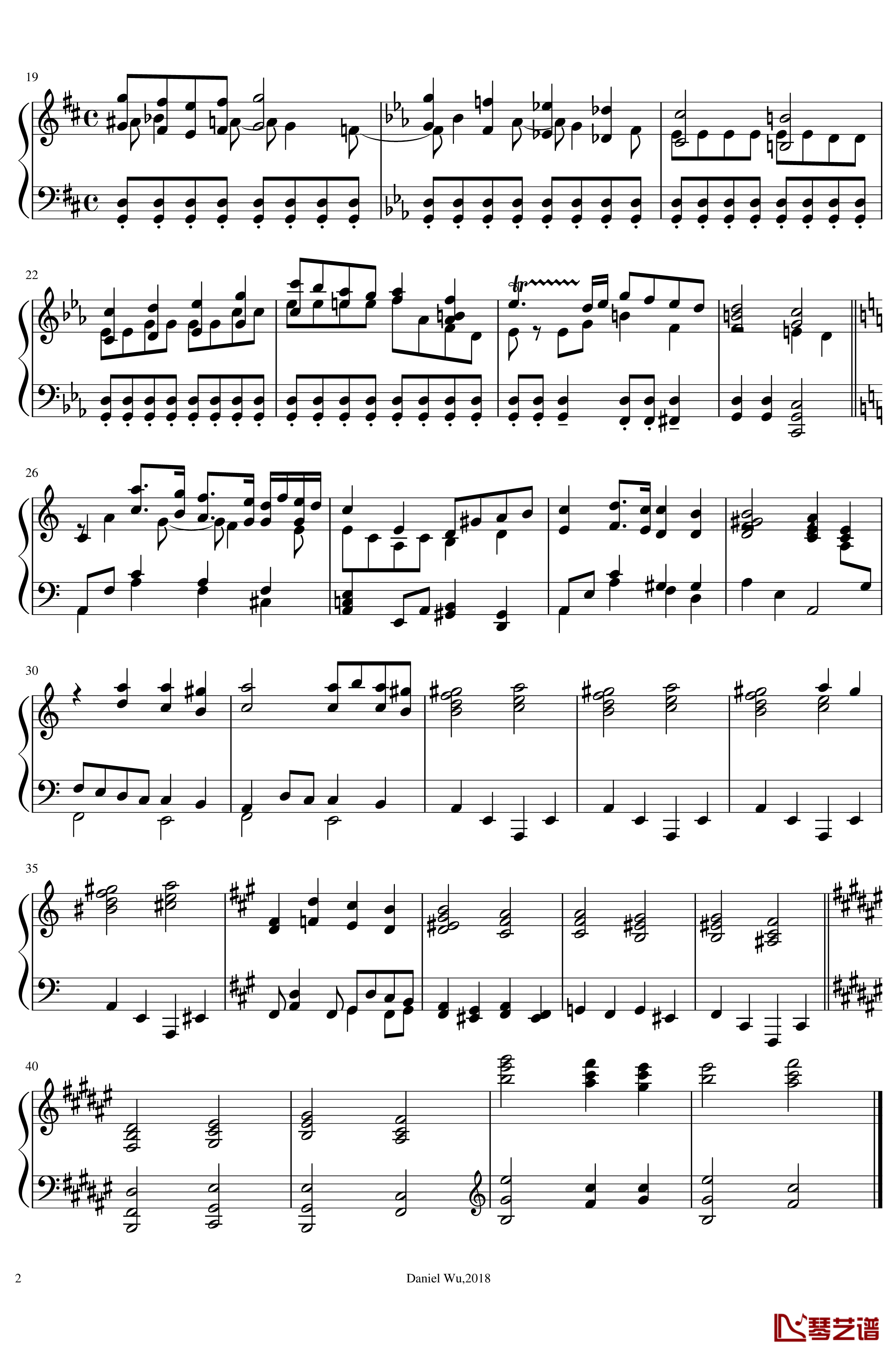前奏曲，作品14，第2号钢琴谱-DanielInC2