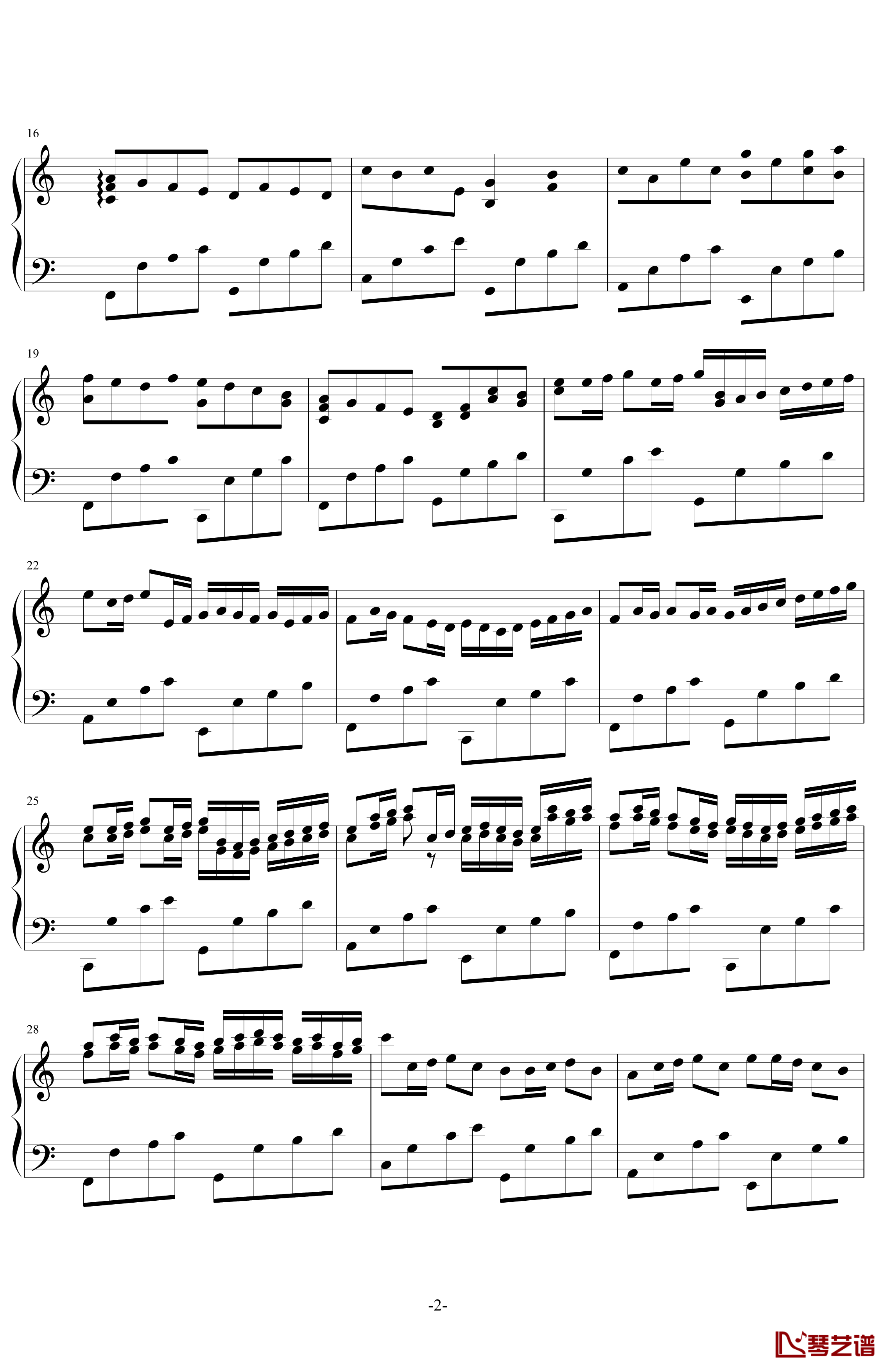 卡农钢琴谱-帕赫贝尔-Pachelbel-钢琴版摇滚2