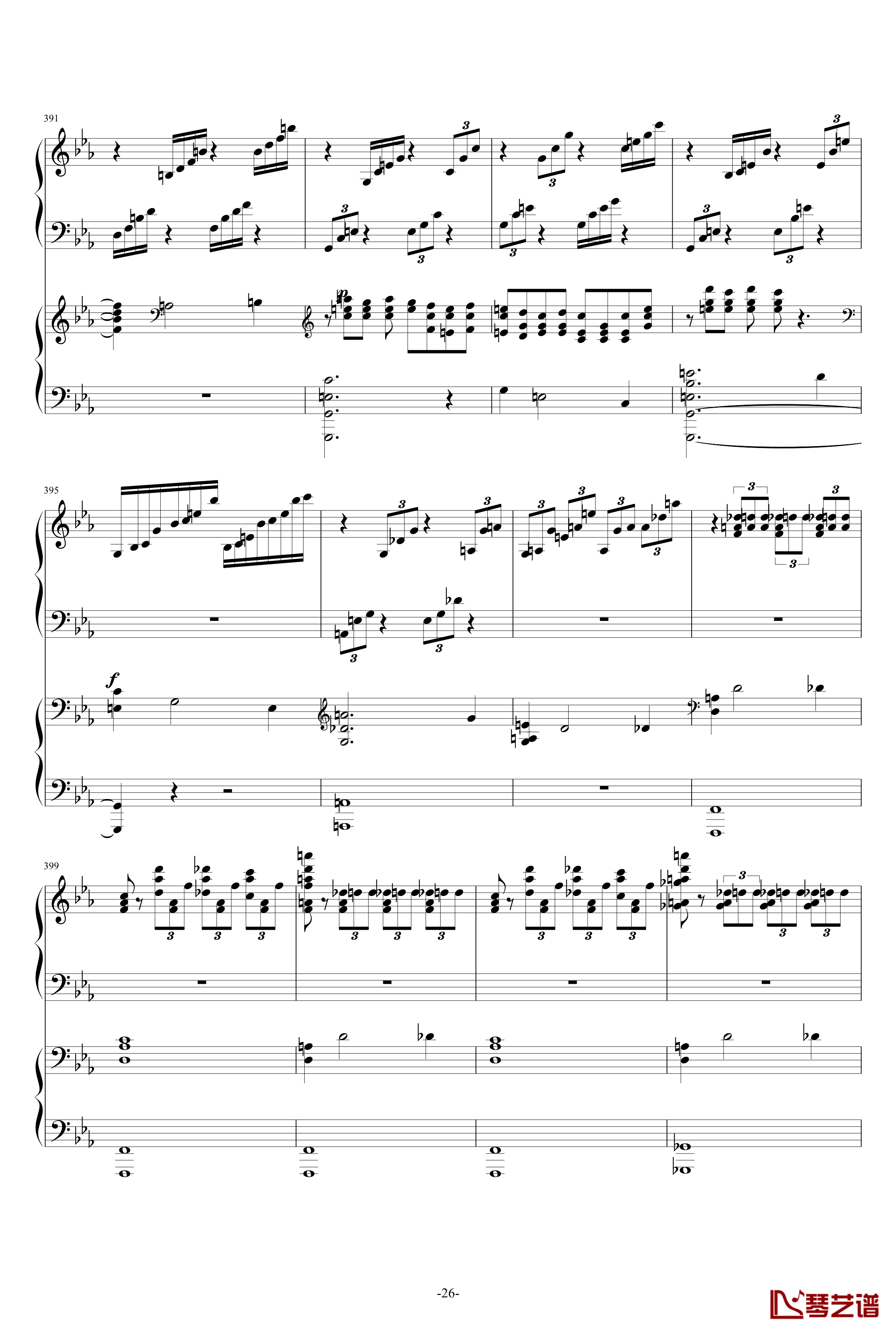 c小调第二钢琴协奏曲第三乐章钢琴谱-拉赫马尼若夫26