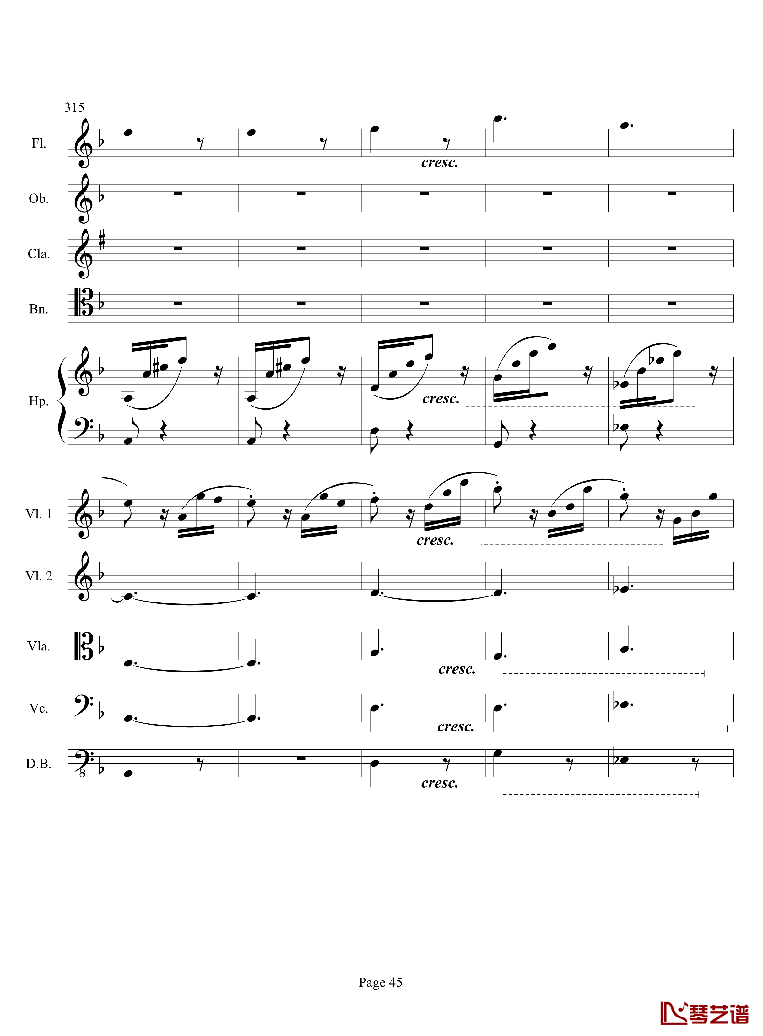 奏鸣曲之交响钢琴谱-第17首-Ⅲ-贝多芬-beethoven45