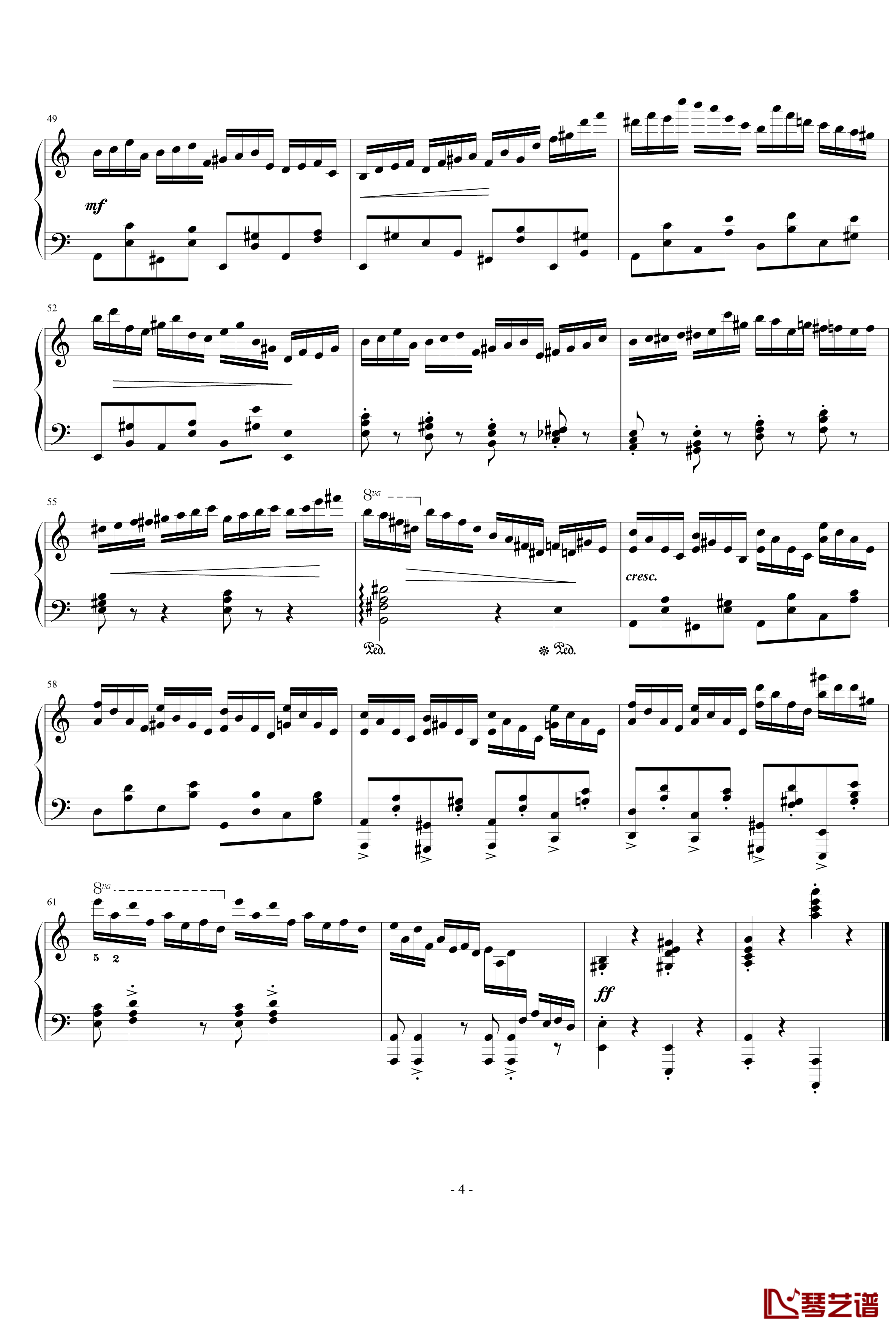 a小调练习曲钢琴谱-匠人音效-yutianyue1264