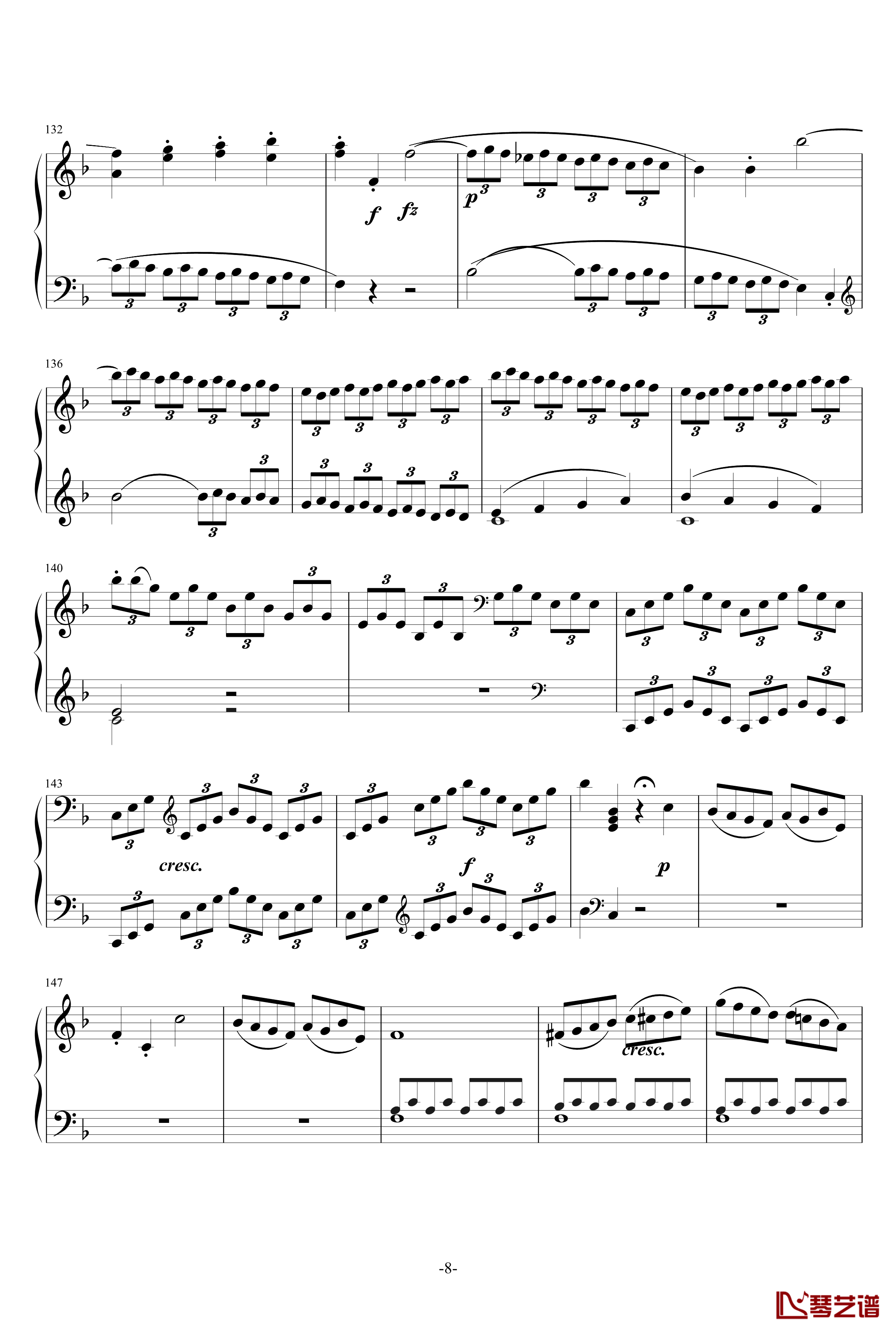 F大调奏鸣曲钢琴谱-莫扎特8
