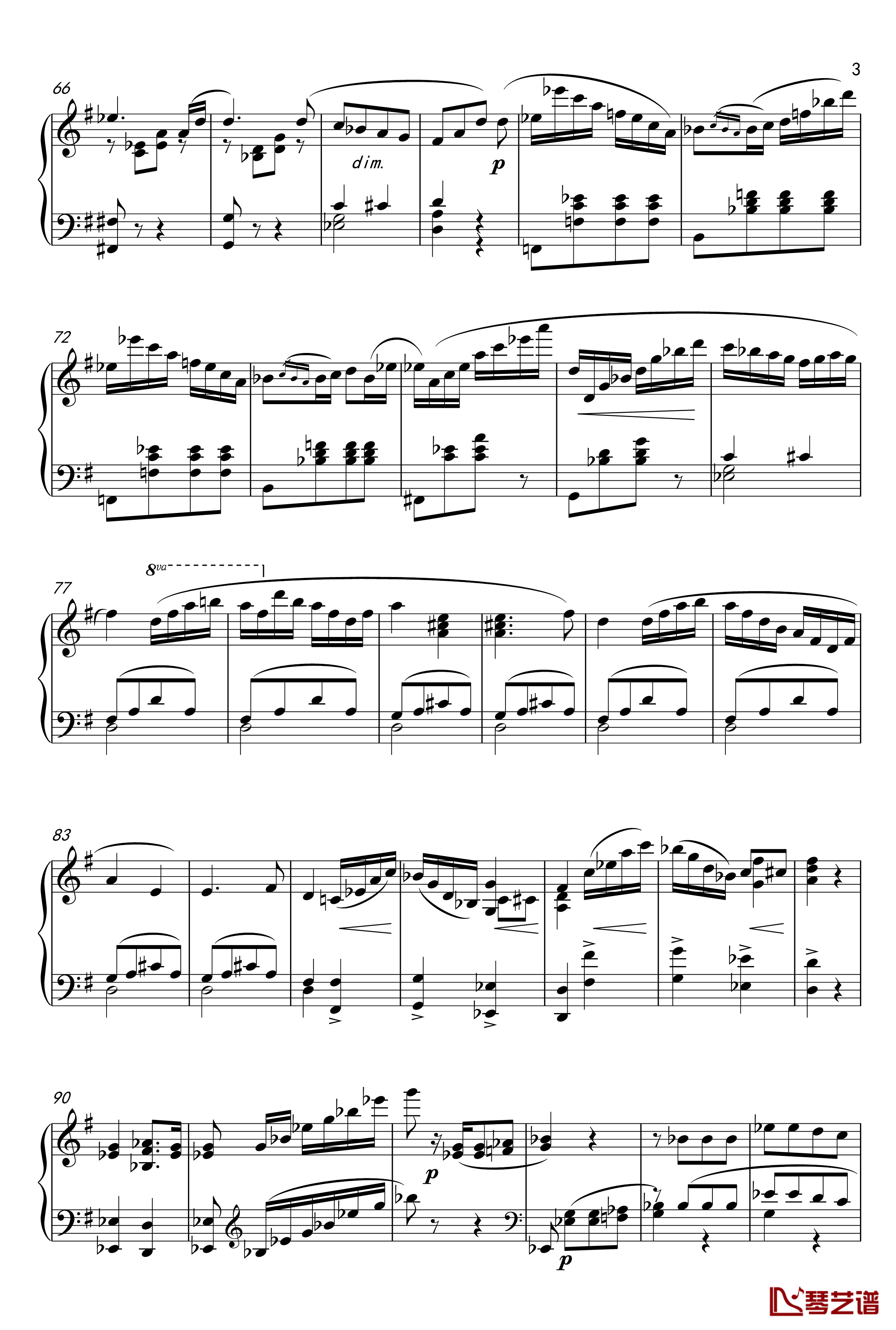 紫罗兰钢琴谱-莫扎特3