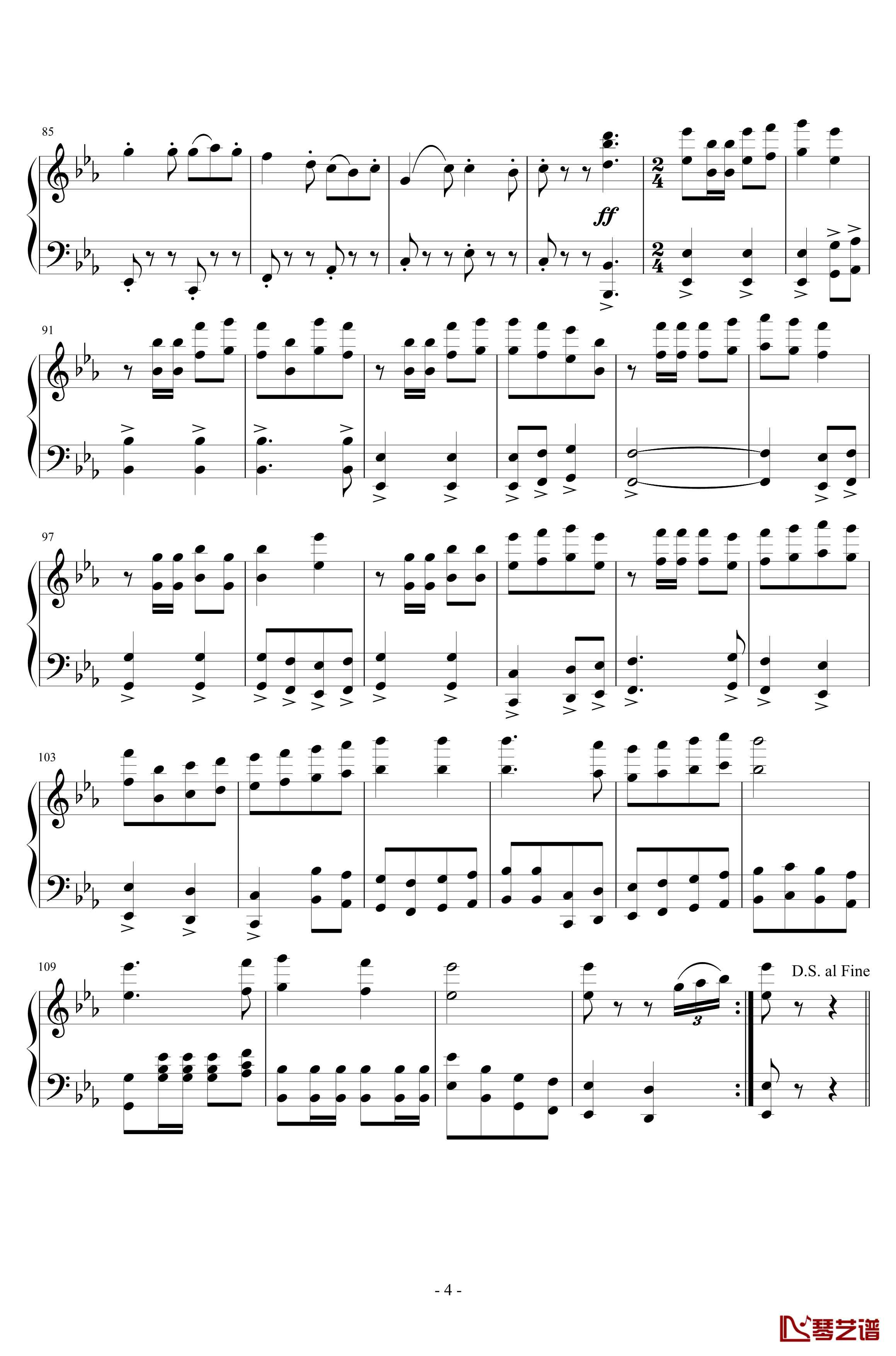 英国民歌组曲钢琴谱-第三首进行曲-沃恩·威廉斯4