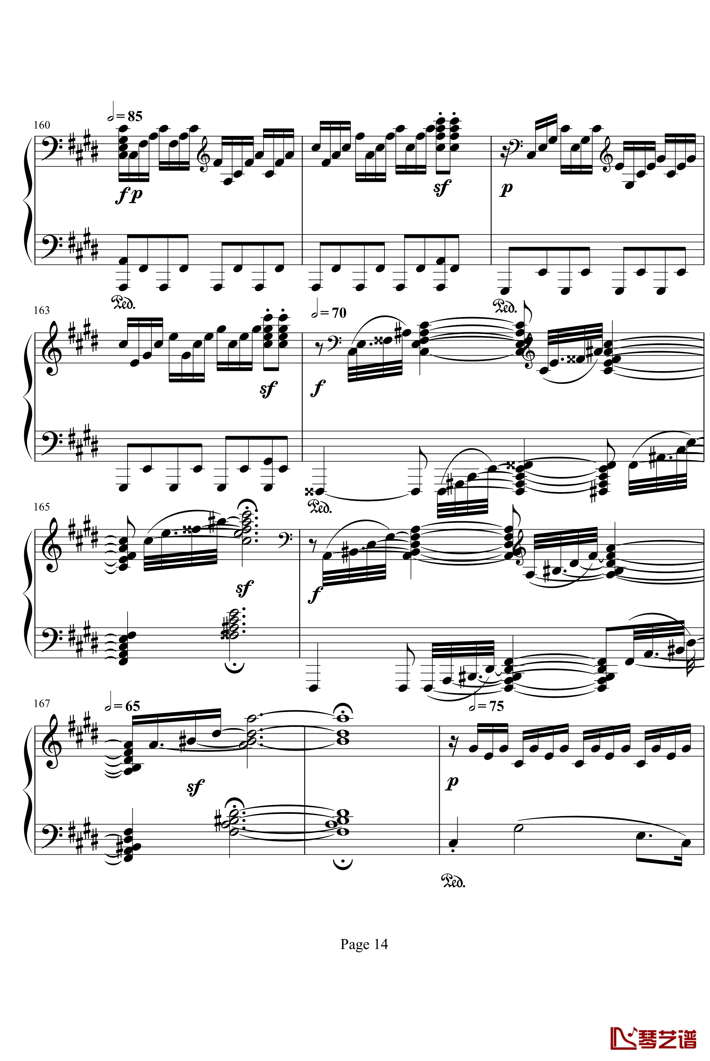 月光奏明曲钢琴谱-作品27之2-贝多芬-beethoven14
