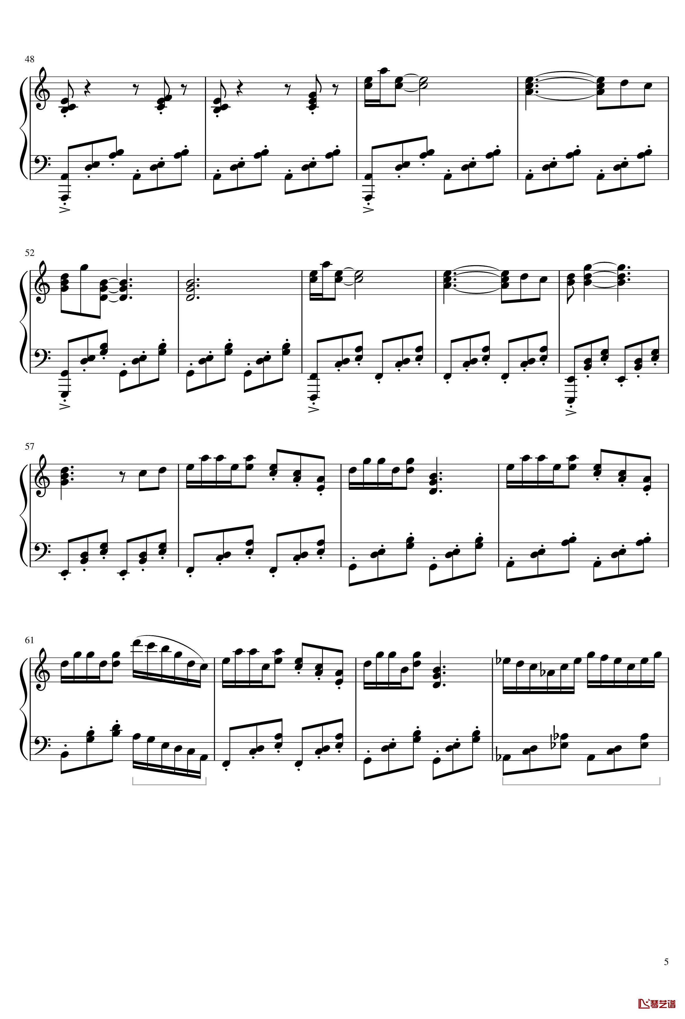 冥5钢琴谱-yewwc5