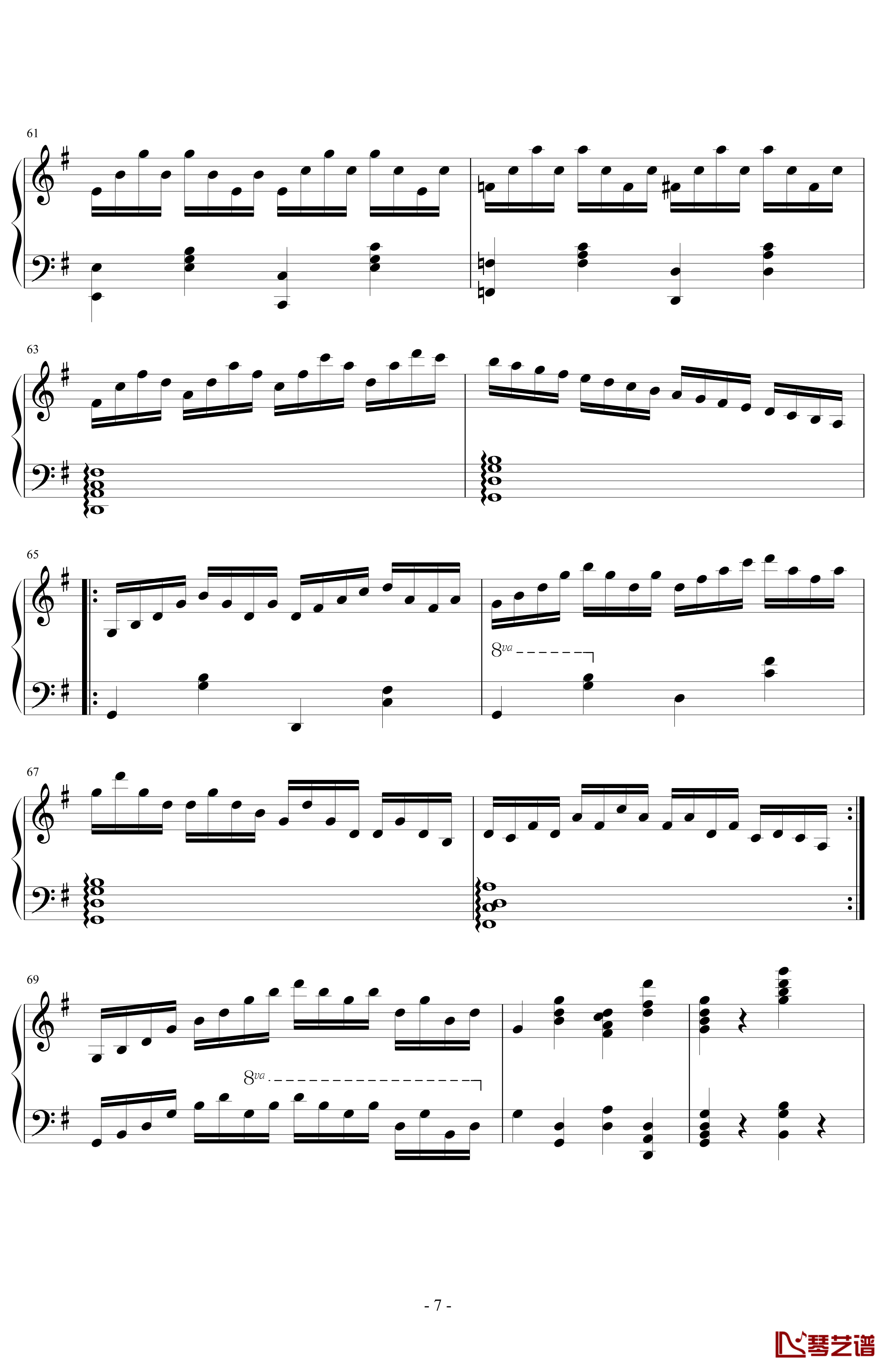 G大调第五练习曲钢琴谱-PARROT1867