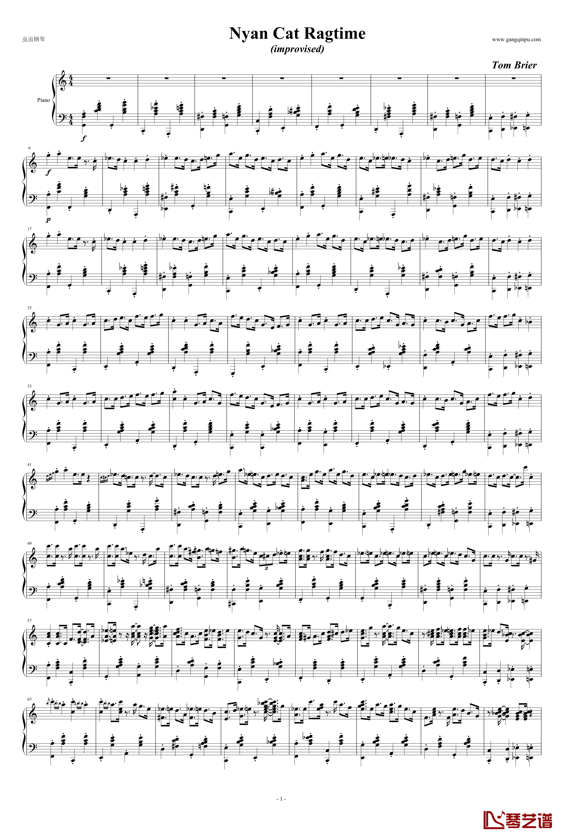 Nyan Catt钢琴谱-独奏-Tom Brier1
