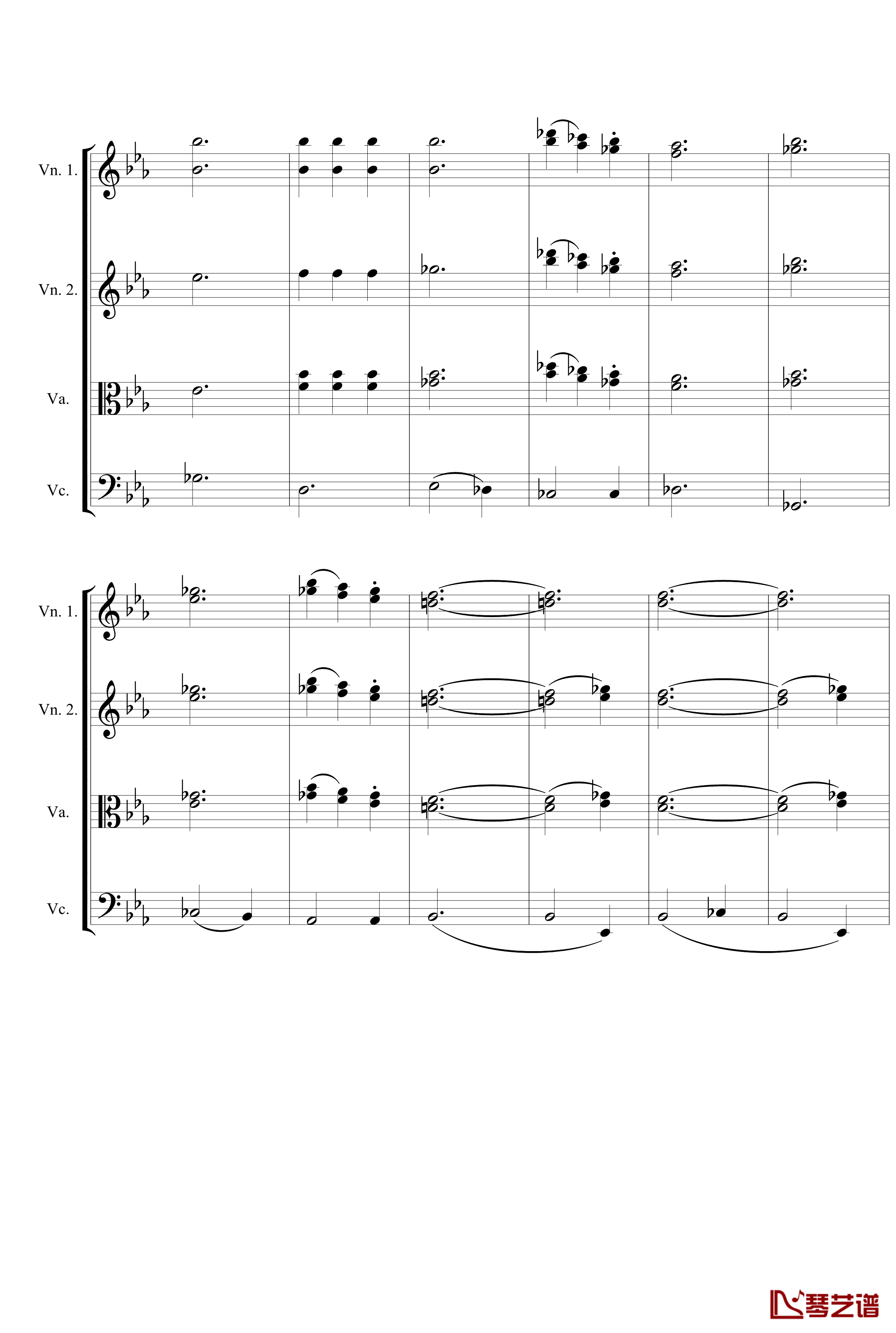 Symphony No.5 in C Minor 3rd钢琴谱-String quartet-贝多芬-beethoven3
