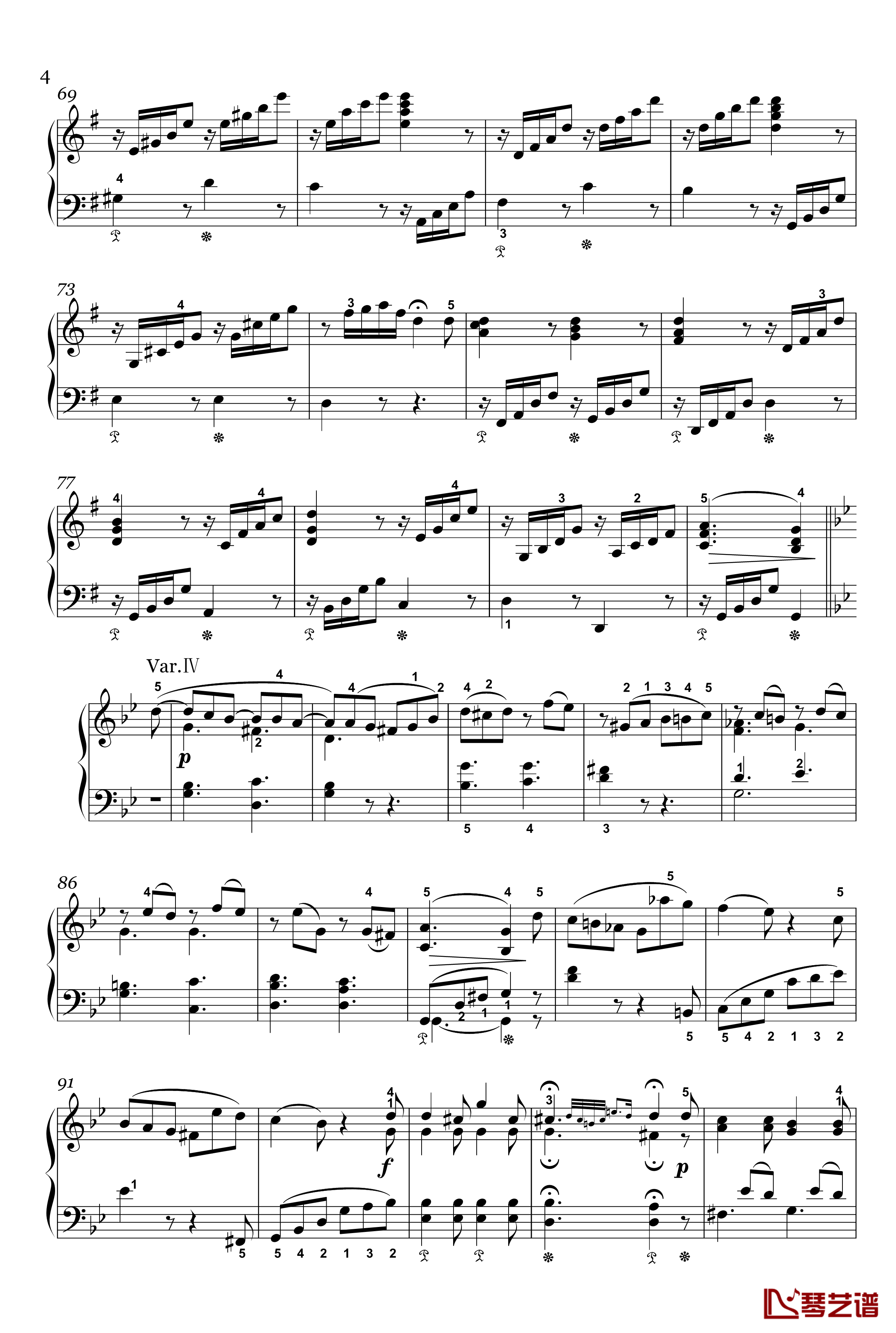 G大调变奏曲钢琴谱-Woo-70-贝多芬-beethoven4