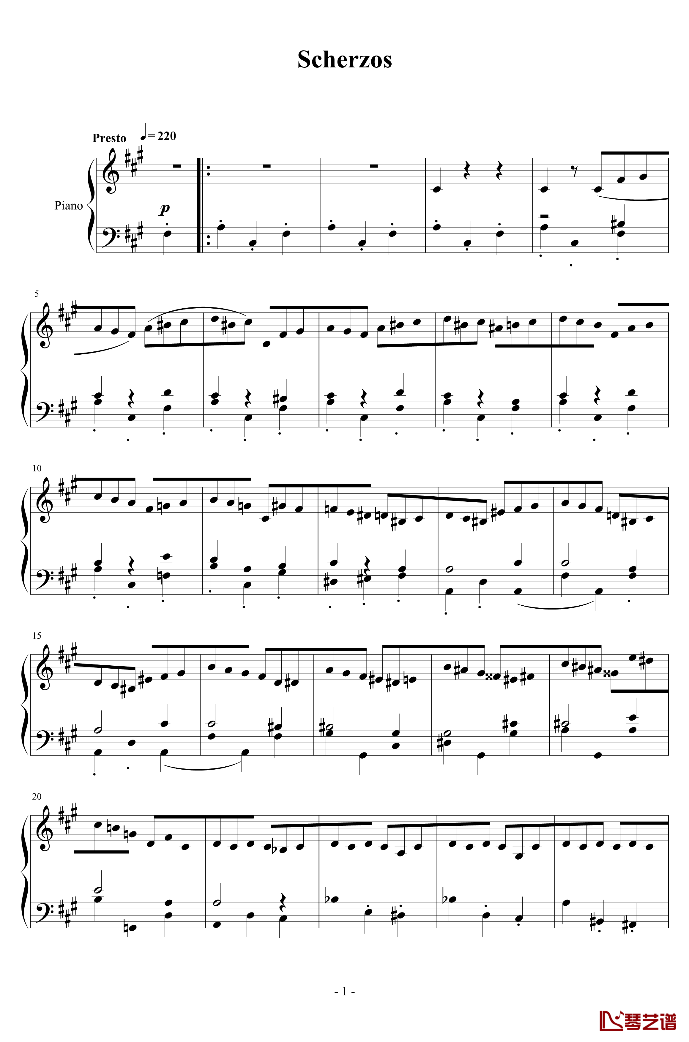 第三乐章钢琴谱-A大调奏鸣曲-清代皇帝1