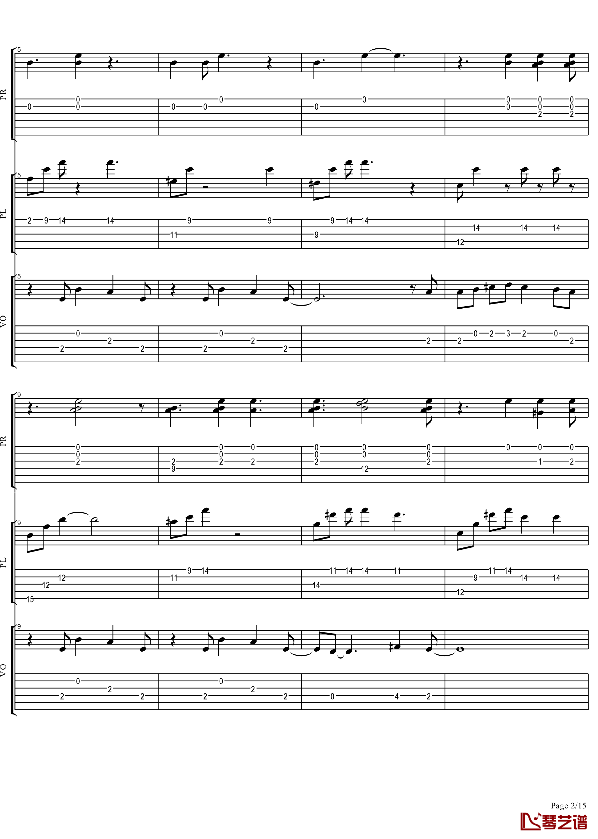 第一个清晨钢琴谱-完美弹唱版-王力宏2