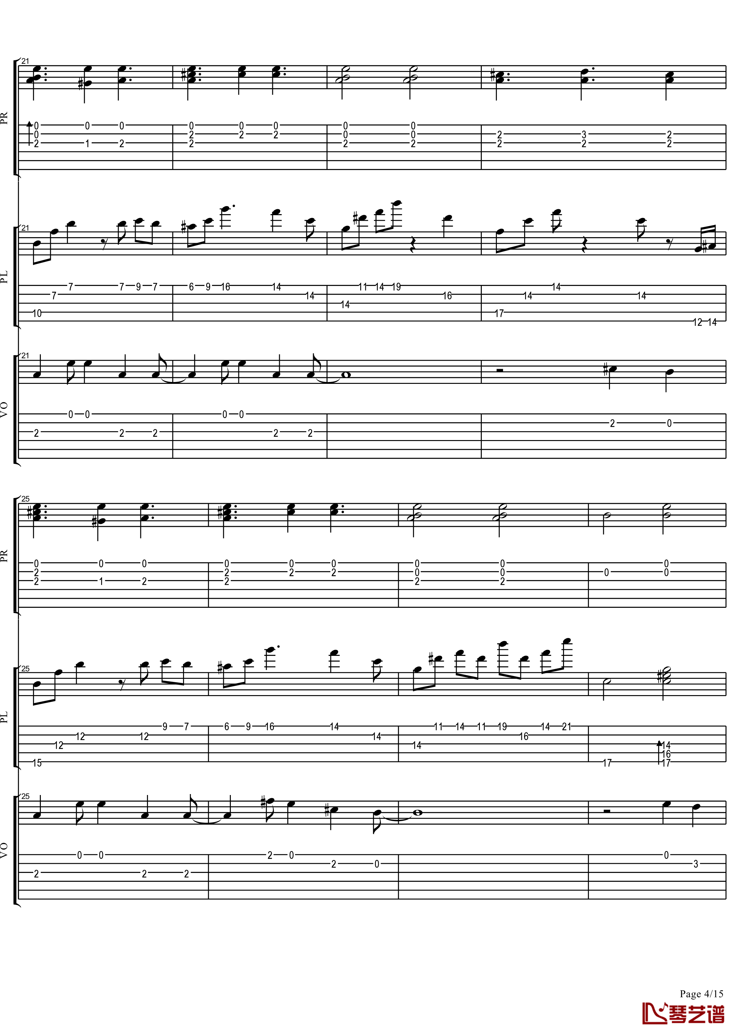 第一个清晨钢琴谱-完美弹唱版-王力宏4