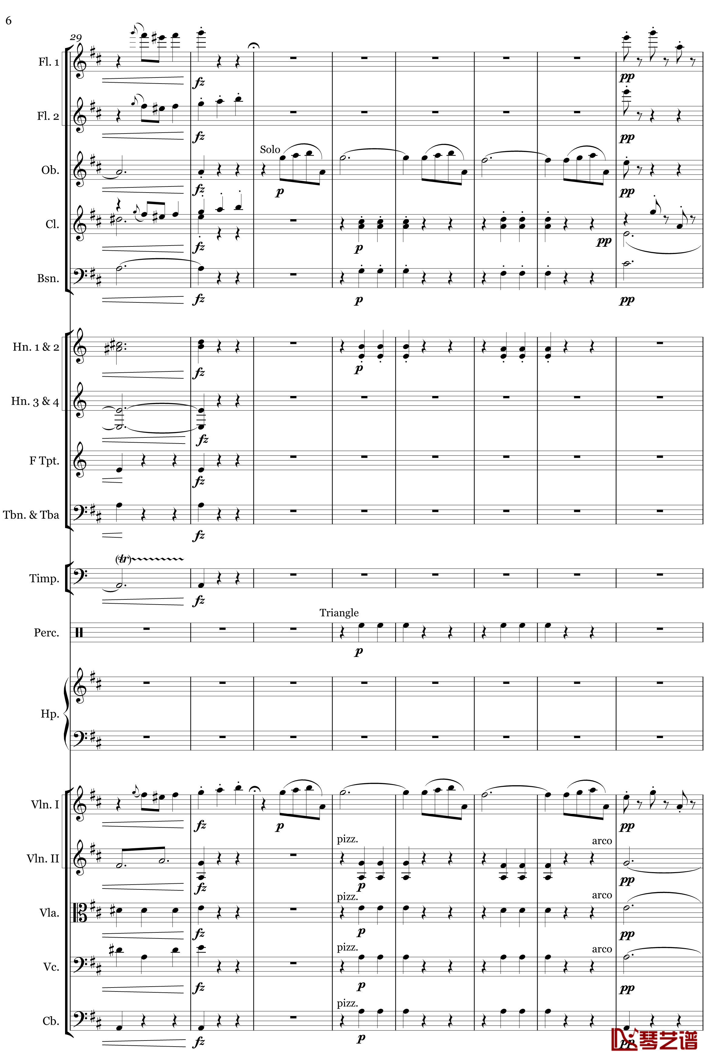 蓝色多瑙河圆舞曲钢琴谱-约翰·施特劳斯6