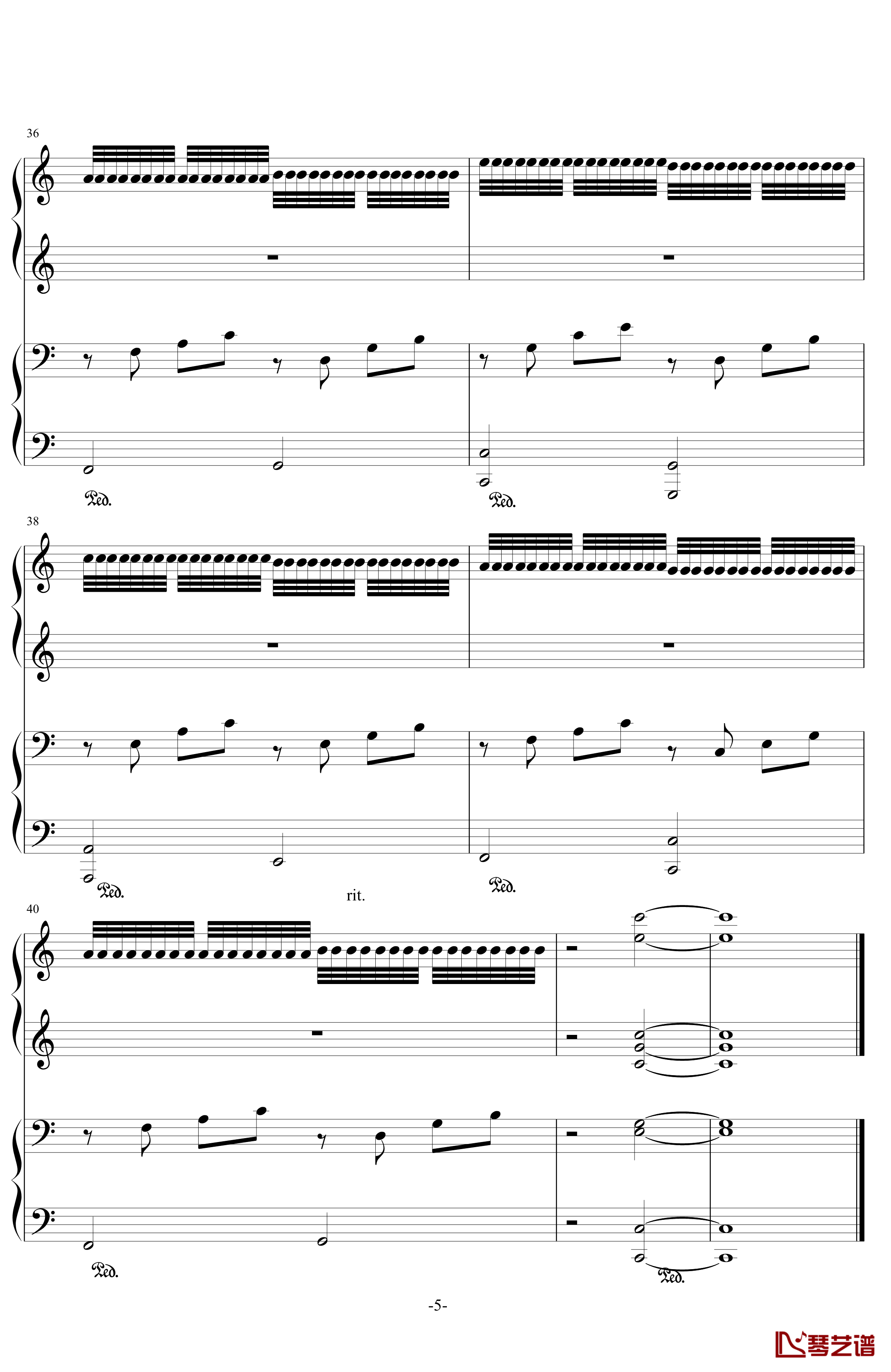 卡农钢琴谱-四手联弹-帕赫贝尔-Pachelbel5