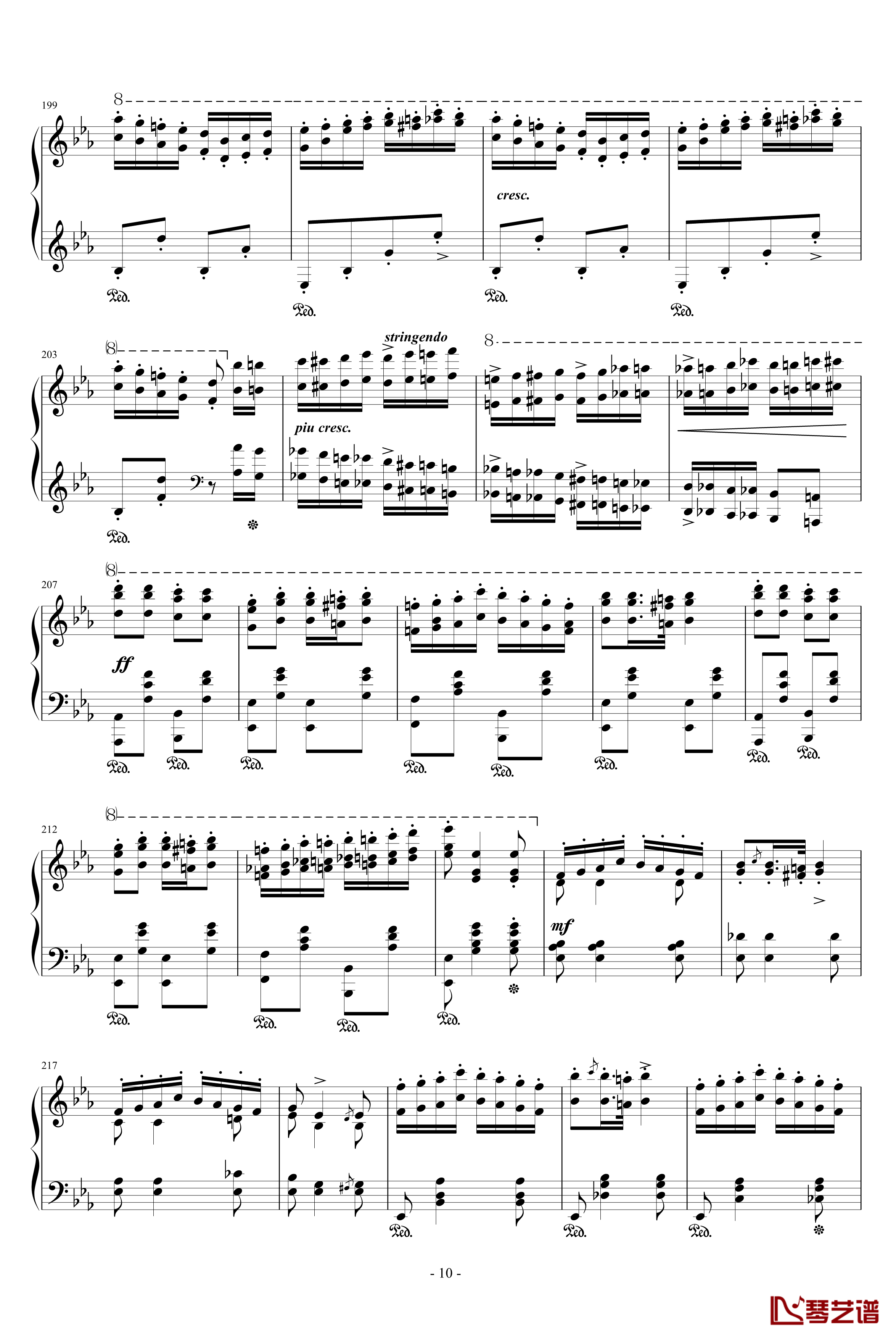 匈牙利狂想曲第9号钢琴谱-19首匈狂里篇幅最浩大、技巧最艰深的作品之一-李斯特10