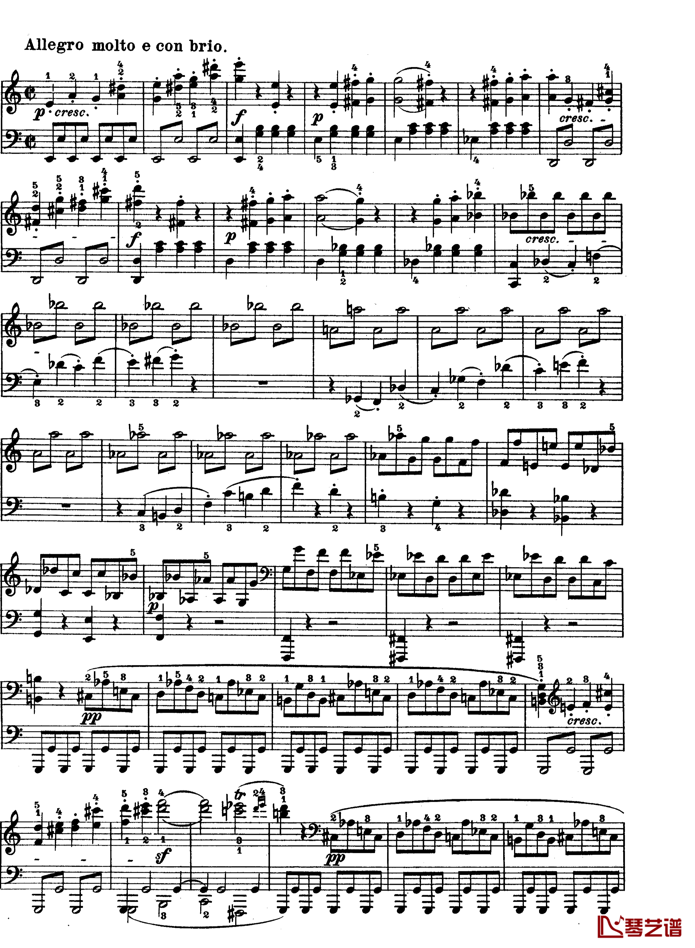 C小调第八琴奏鸣曲钢琴谱-悲怆-贝多芬-beethoven5