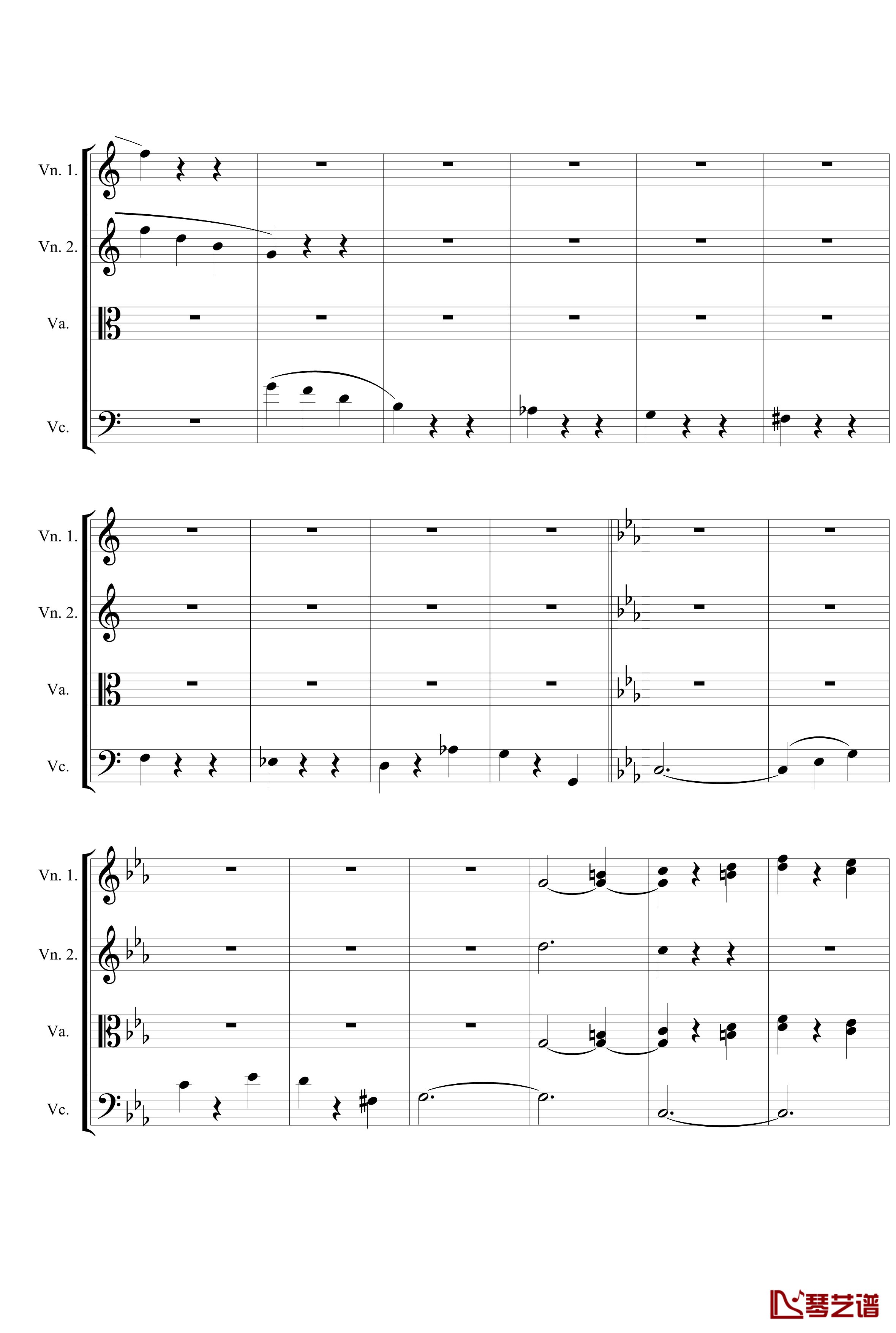 Symphony No.5 in C Minor 3rd钢琴谱-String quartet-贝多芬-beethoven16