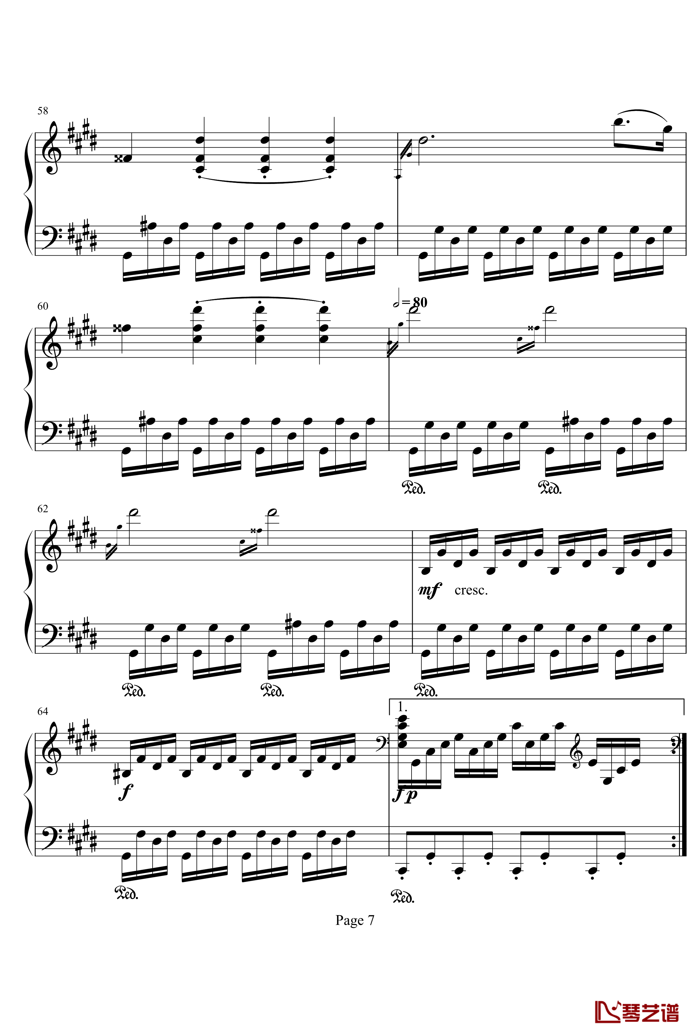 月光第三乐章钢琴谱-贝多芬7