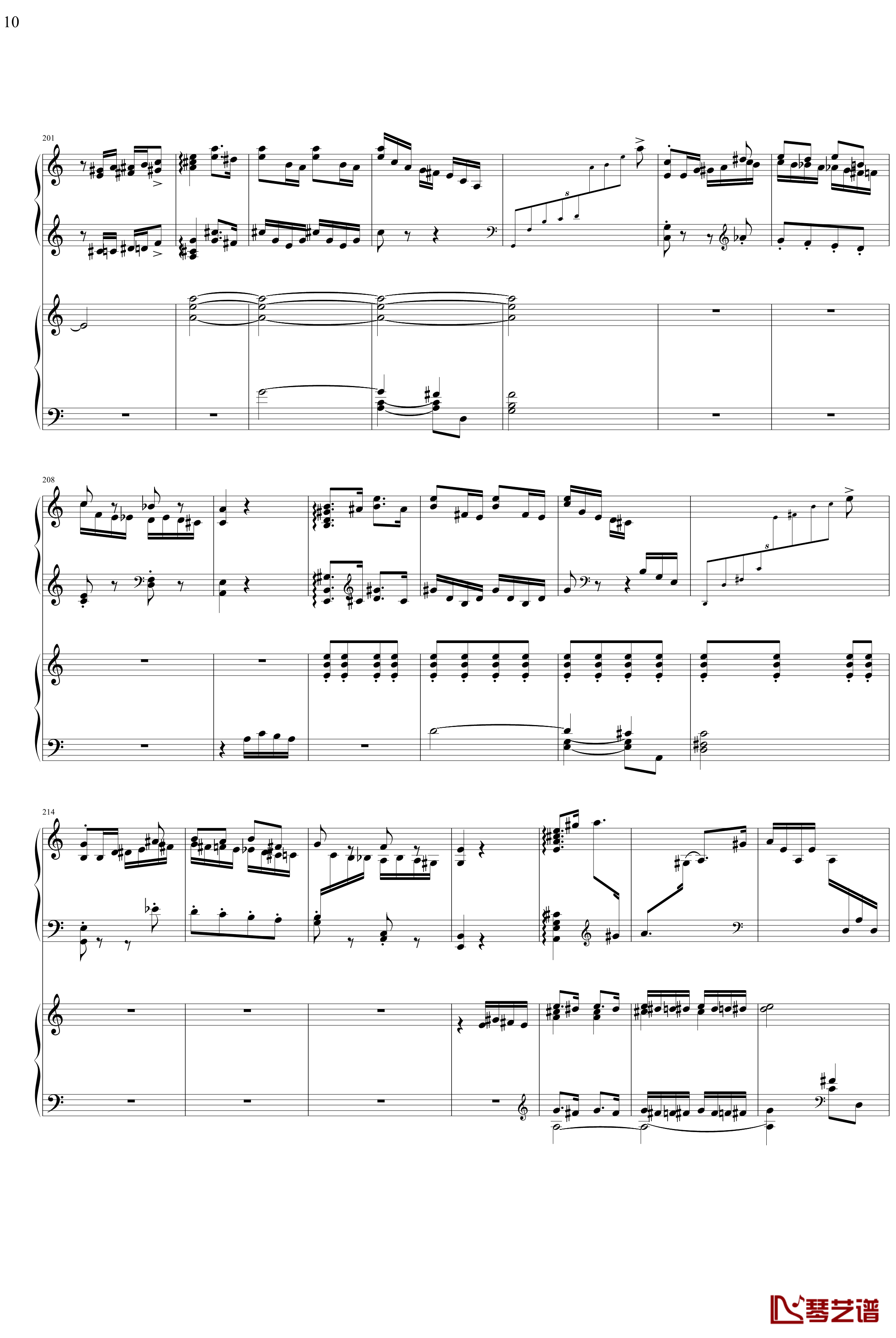 帕格尼主题狂想曲钢琴谱-1~10变奏-拉赫马尼若夫10