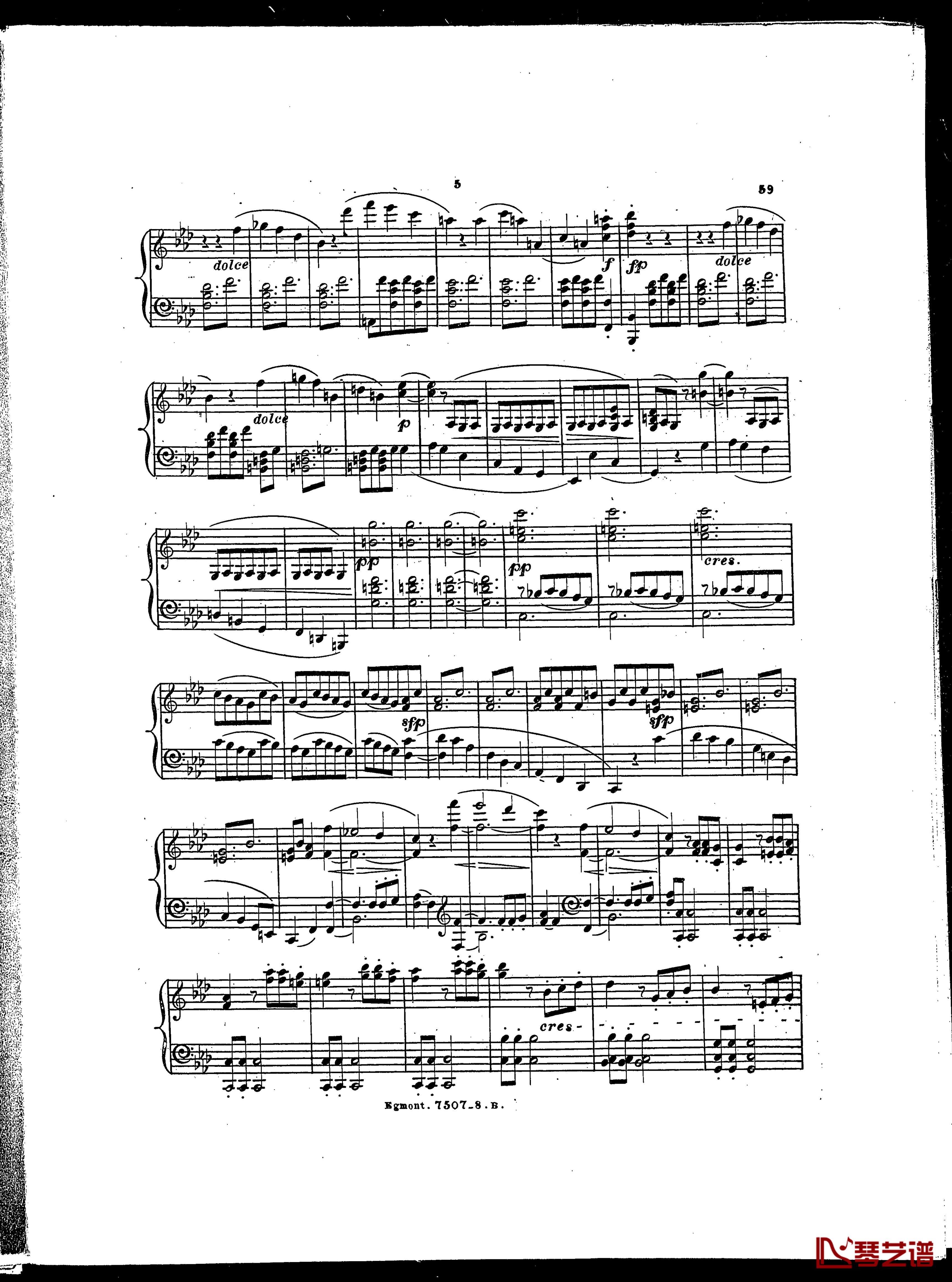 埃格蒙特序曲  Op.84钢琴谱-贝多芬-beethoven4