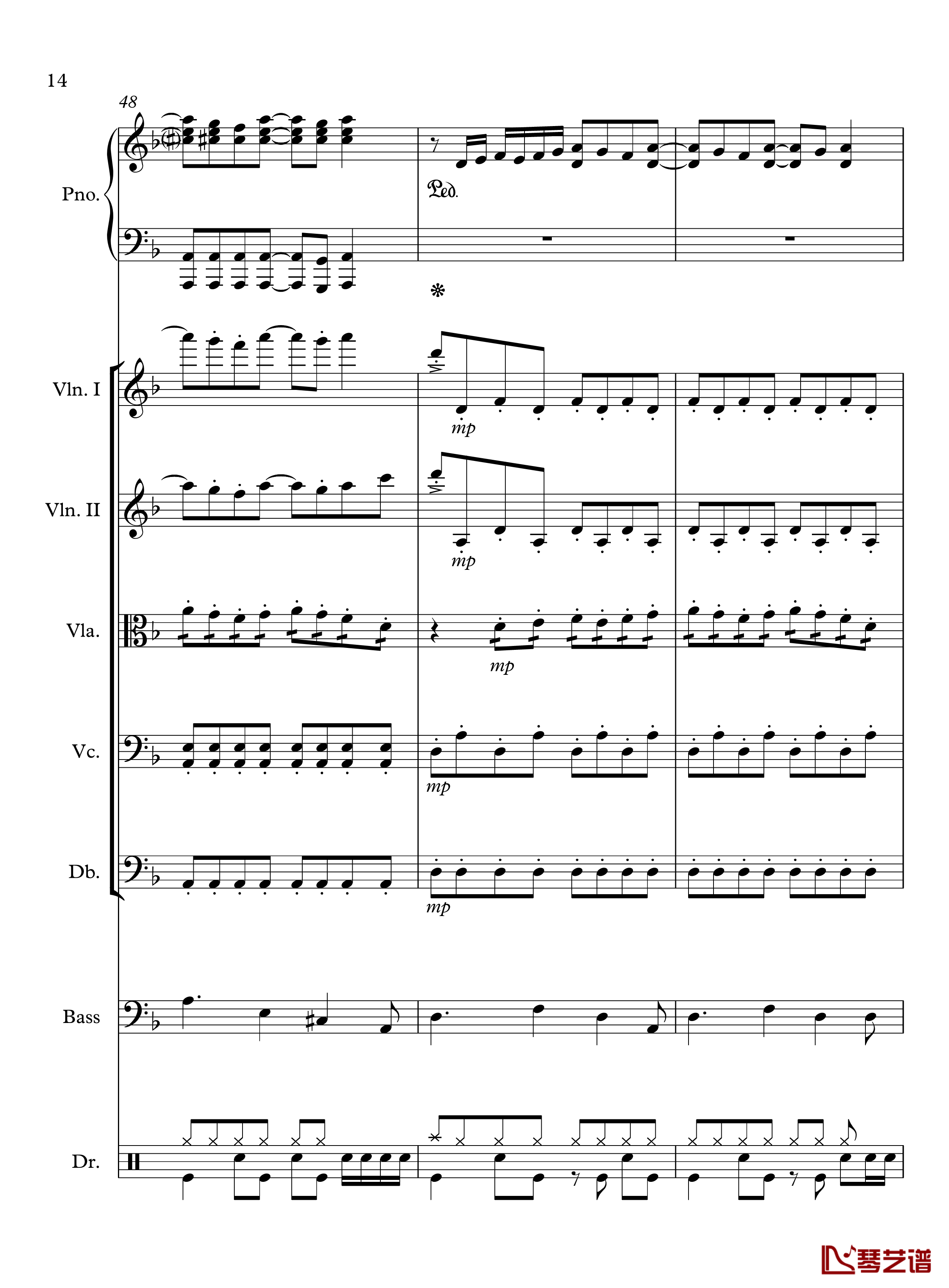 星钢琴谱-yewwc14